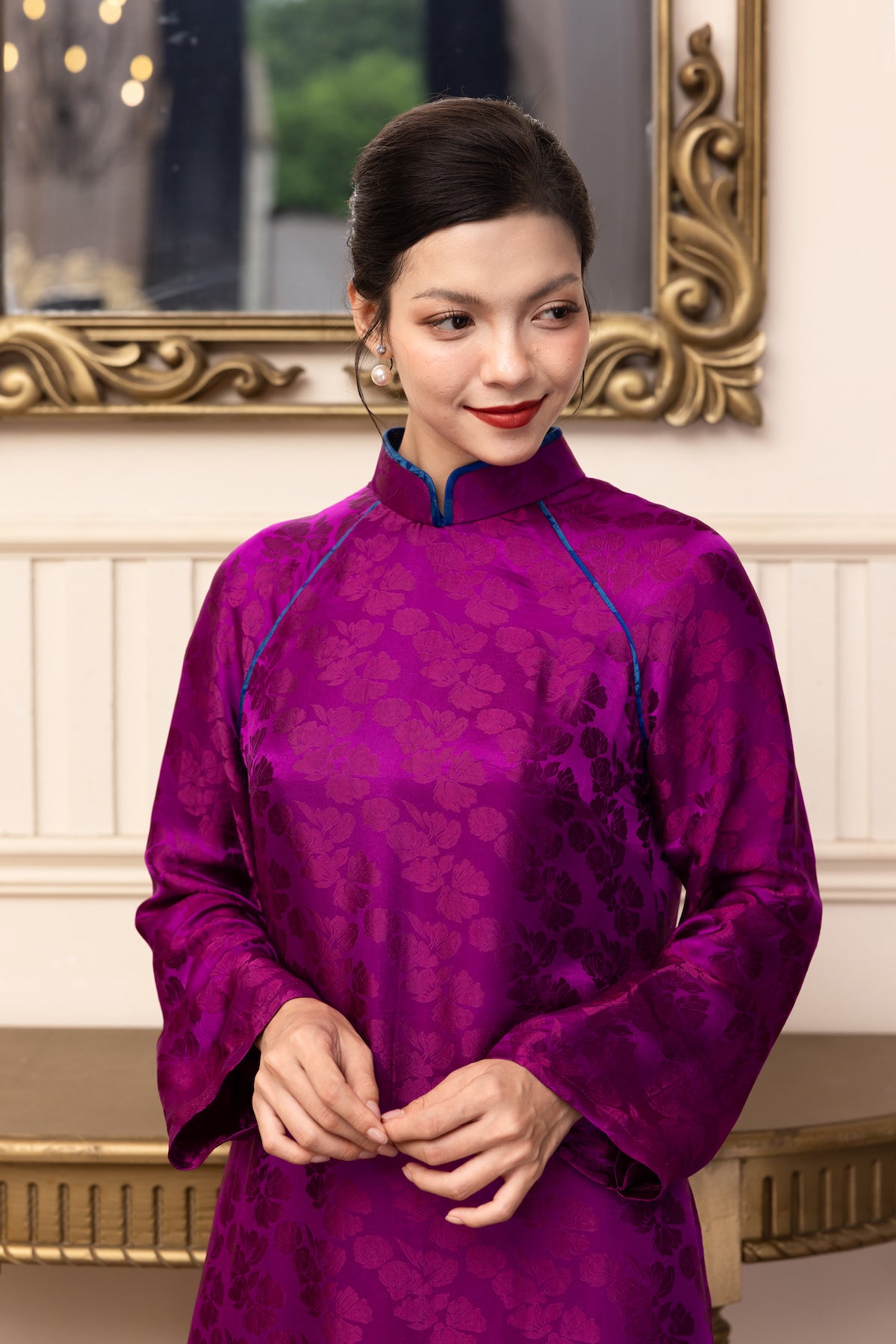 2-layer silk wedding ao dai
