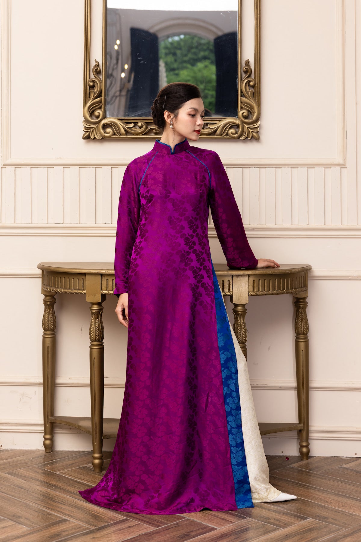2-layer silk wedding ao dai
