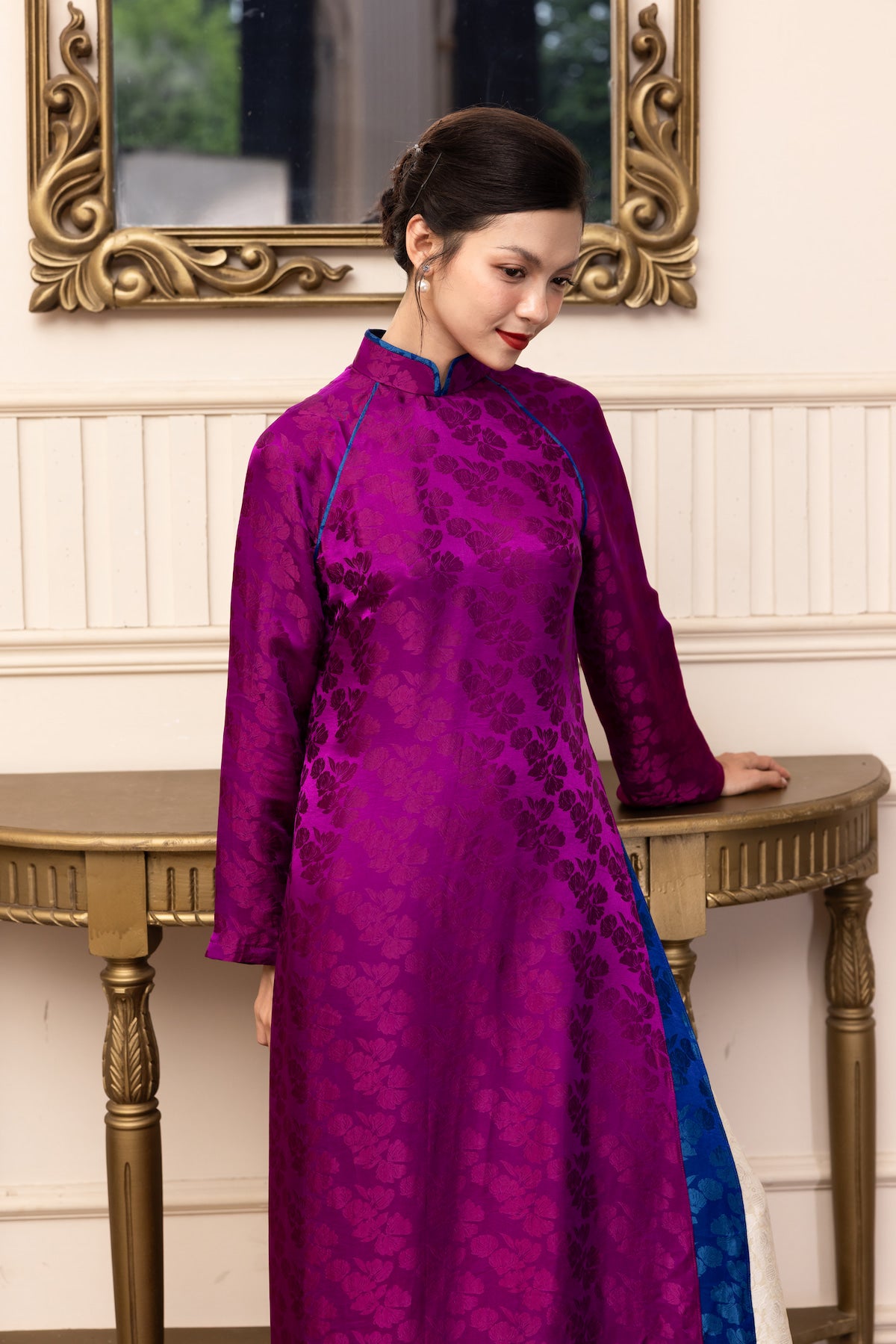 2-layer silk wedding ao dai
