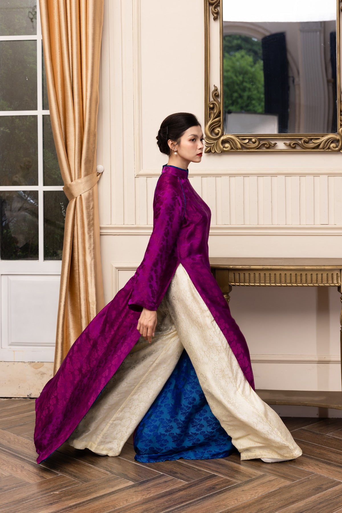 2-layer silk wedding ao dai