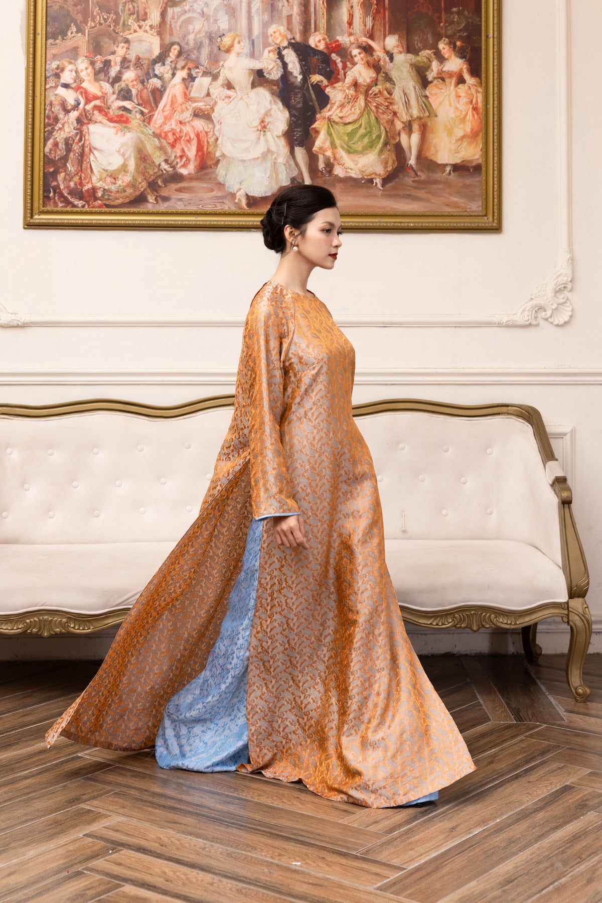 formal silk ao dai dress