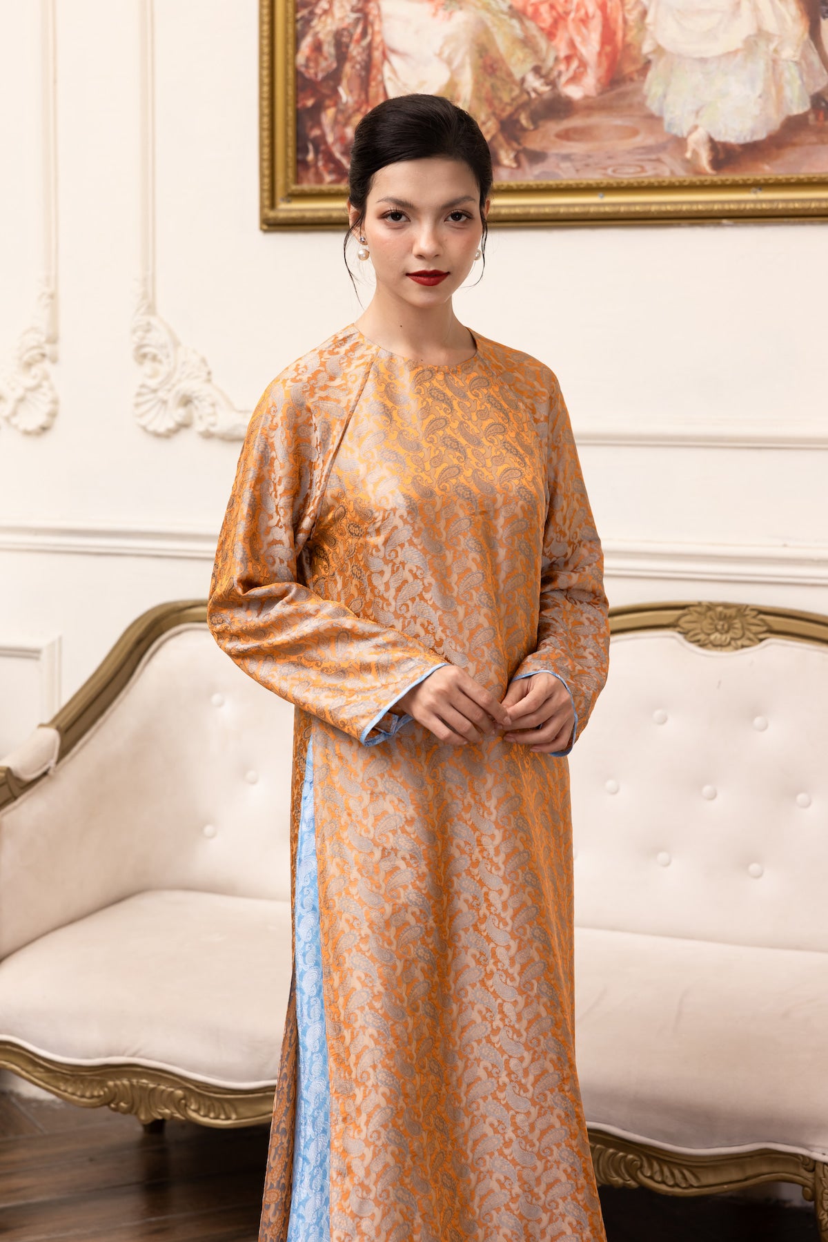 formal silk ao dai dress