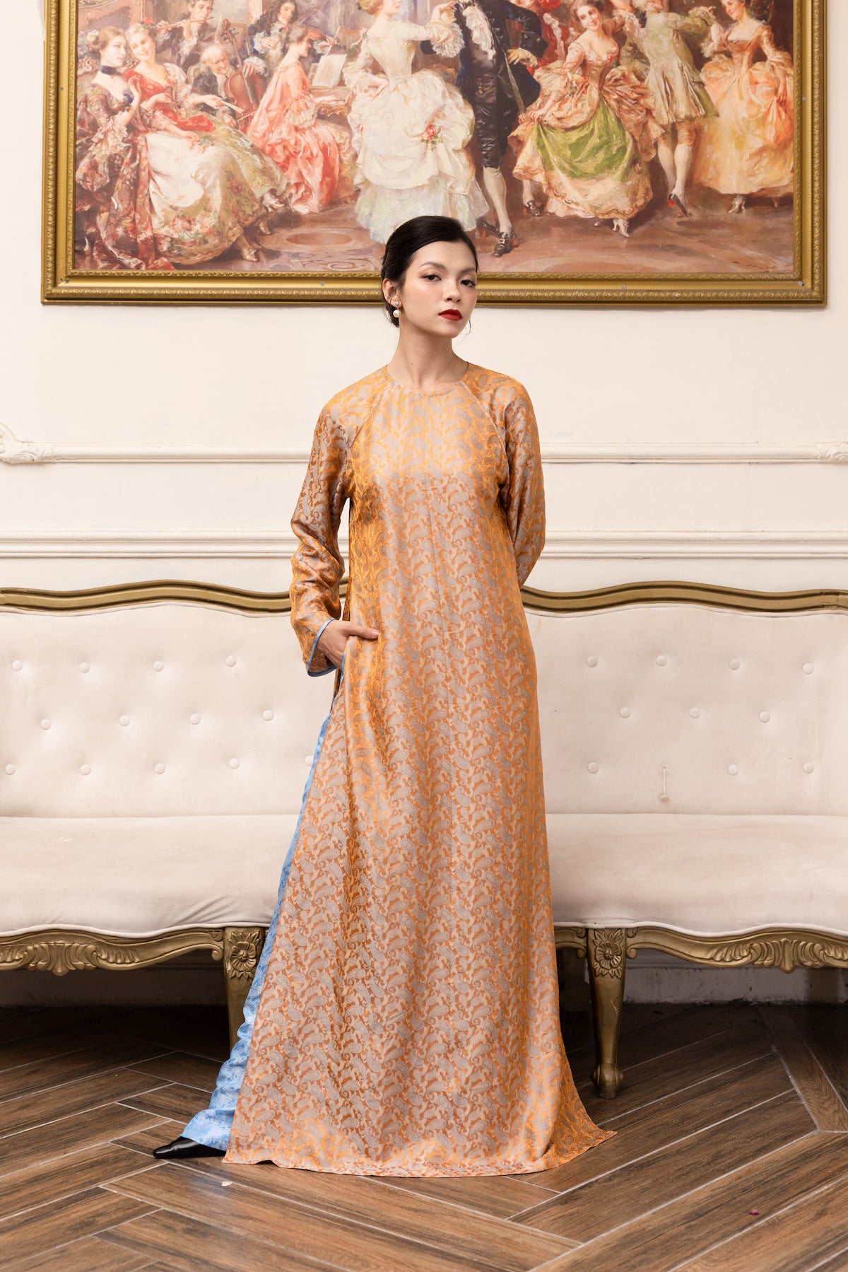 formal silk ao dai dress