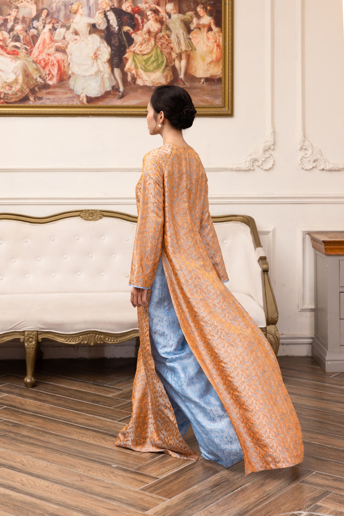 formal silk ao dai dress