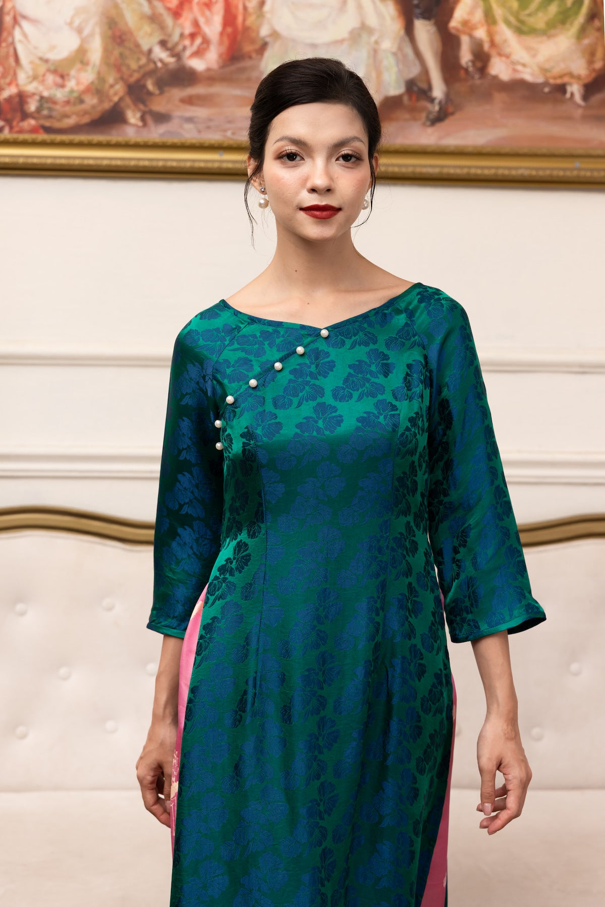 Green silk ao dai