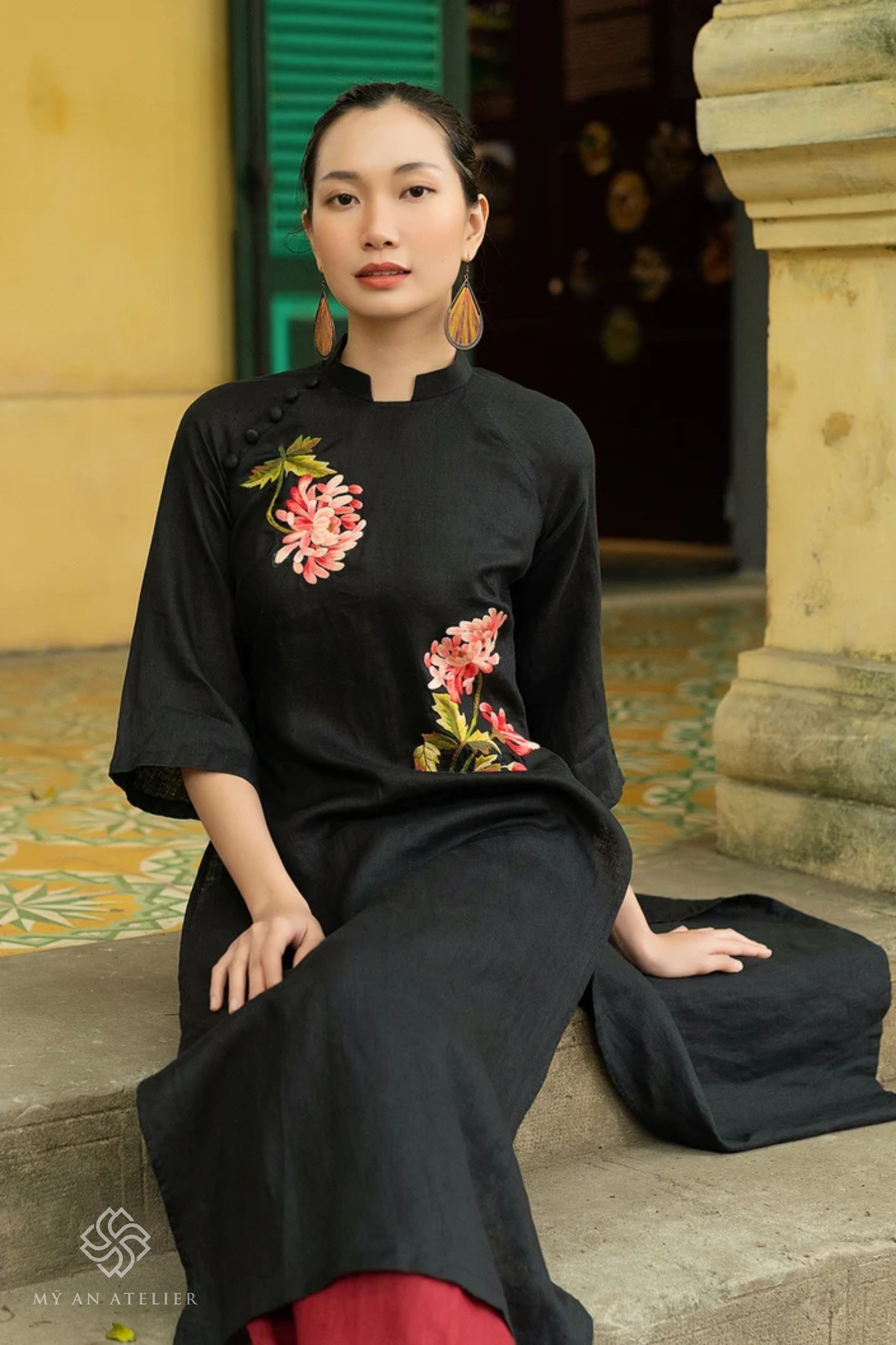 Linen ao dai women modern