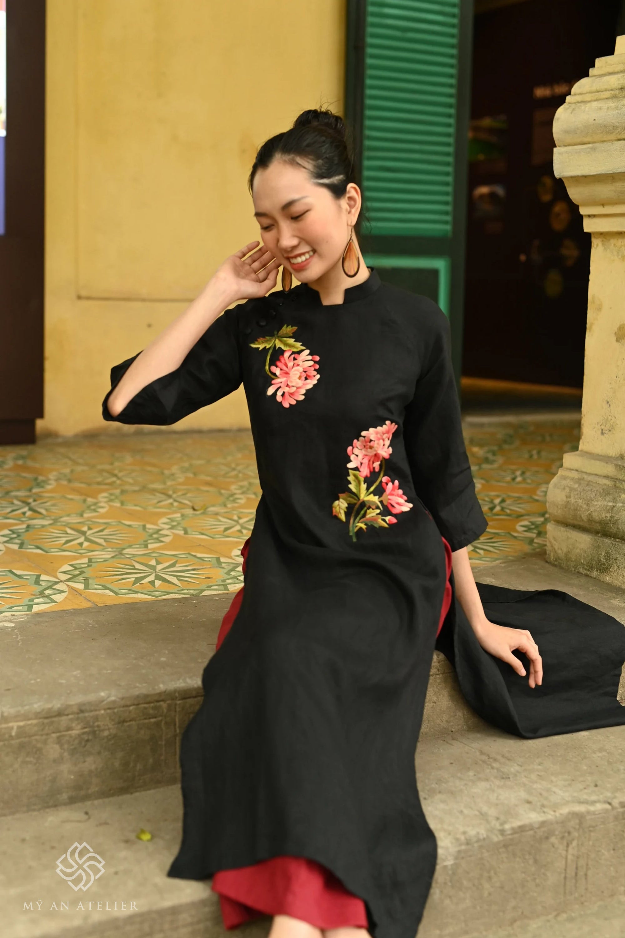 Linen ao dai women modern