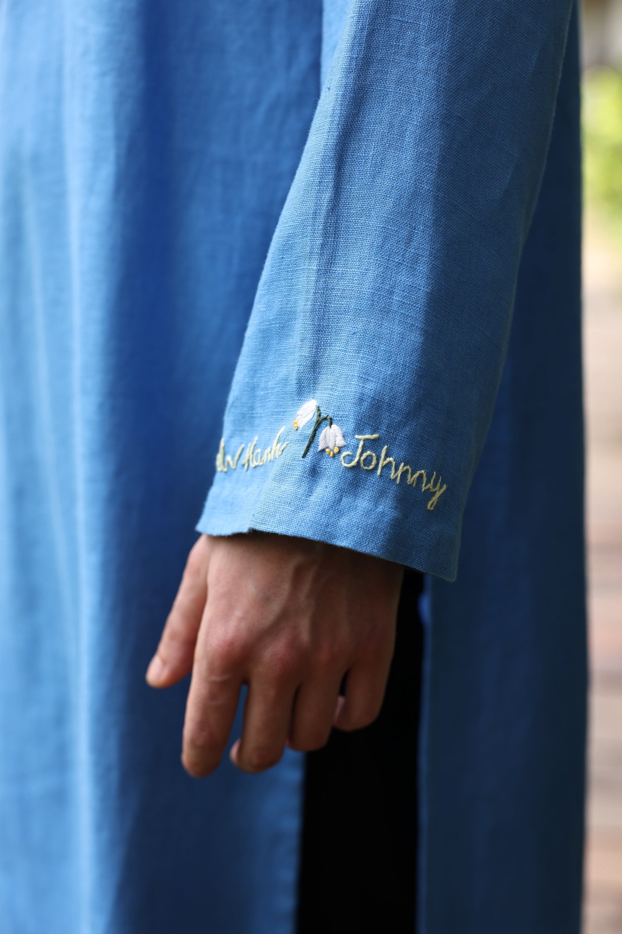 Handmade linen ao dai for couple