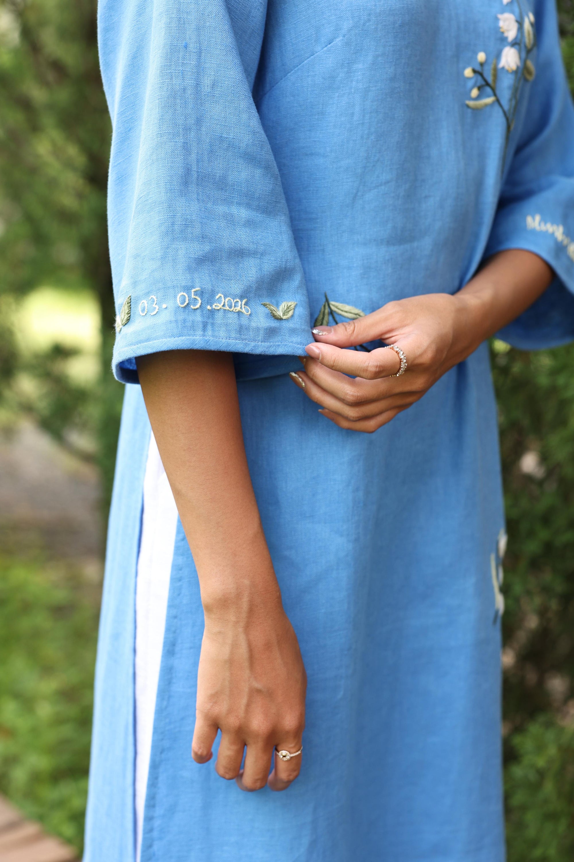 Handmade linen ao dai for couple