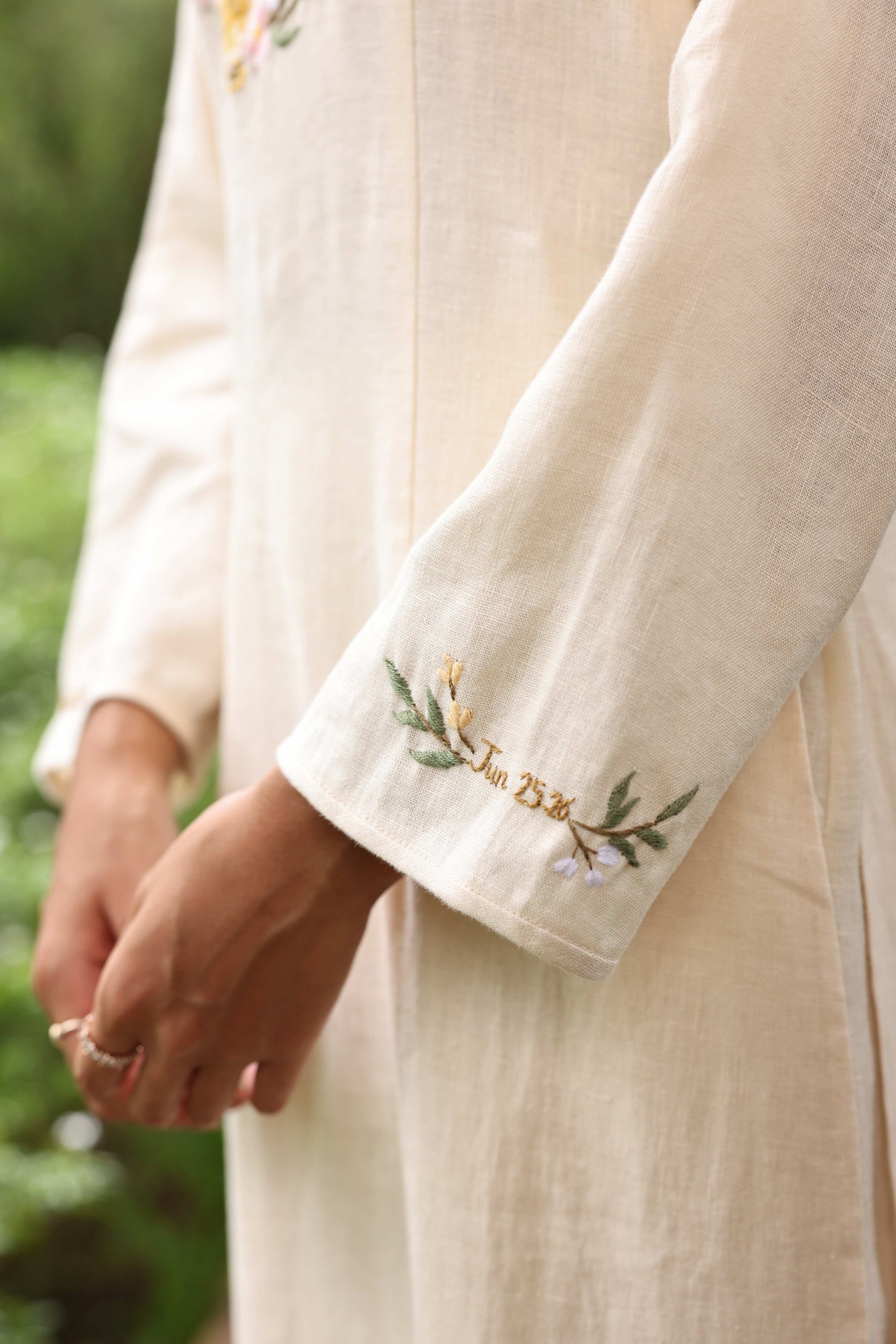 Handmade linen ao dai for wedding