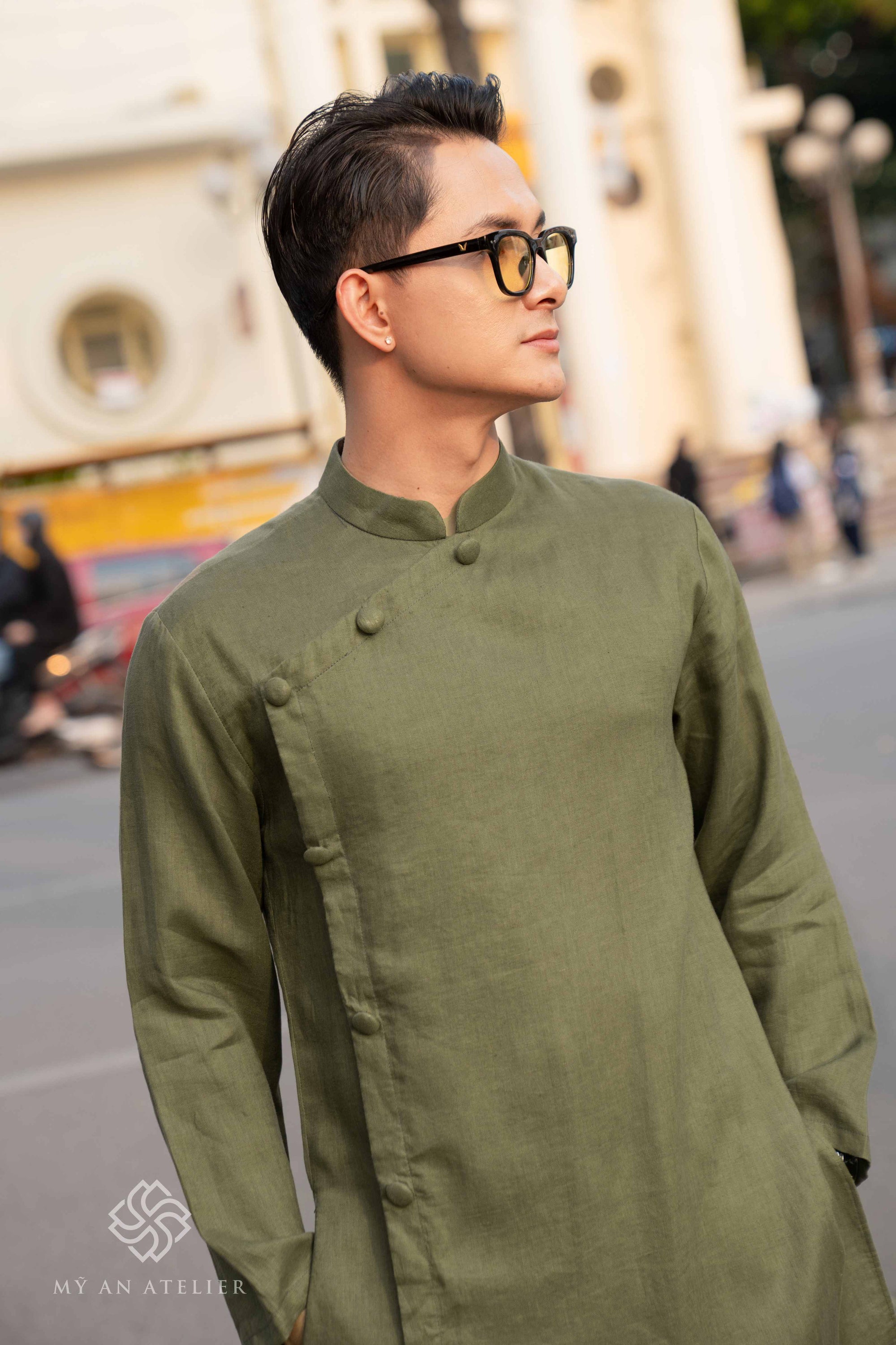 Linen male Vietnamese dress