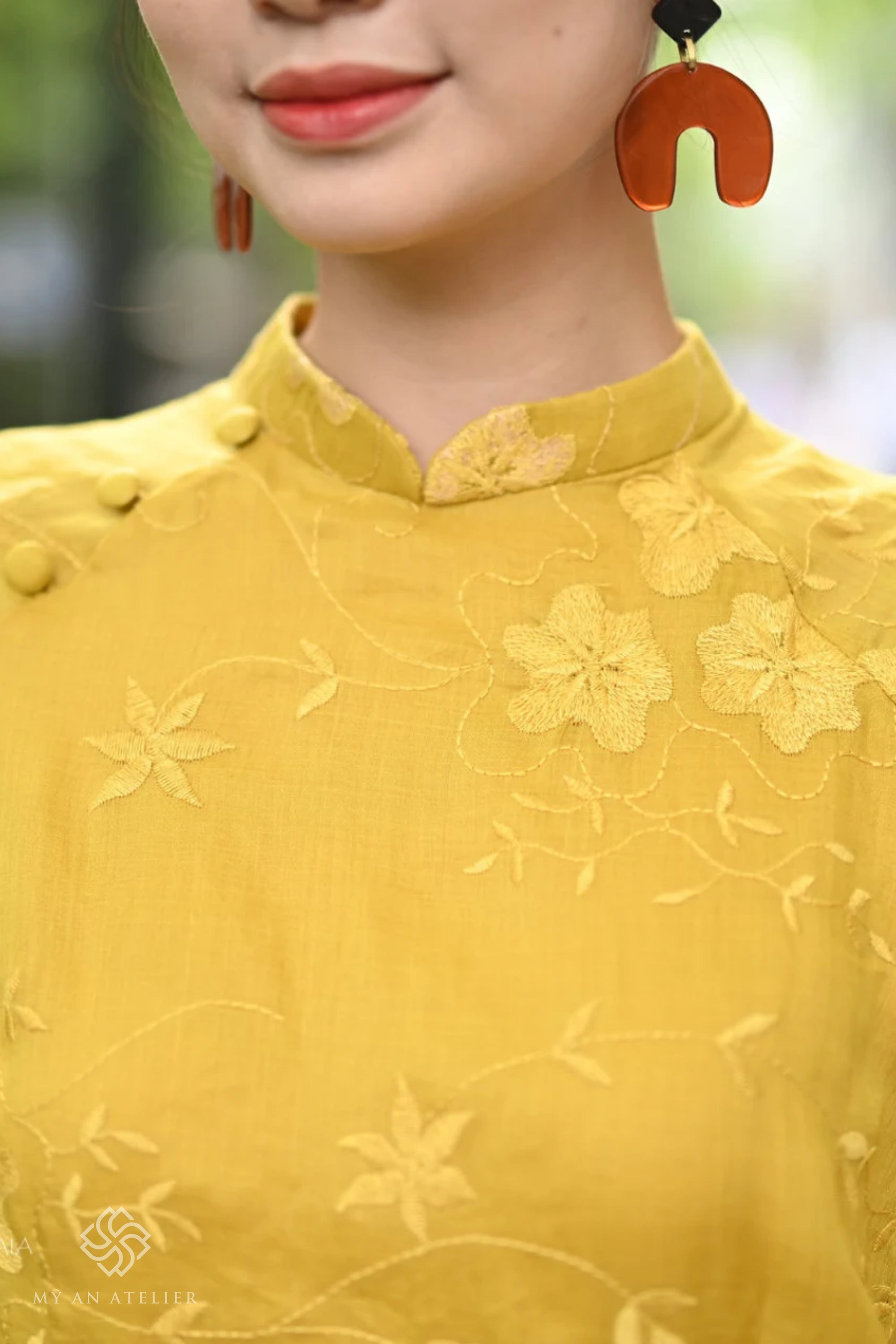 Linen modern ao dai women