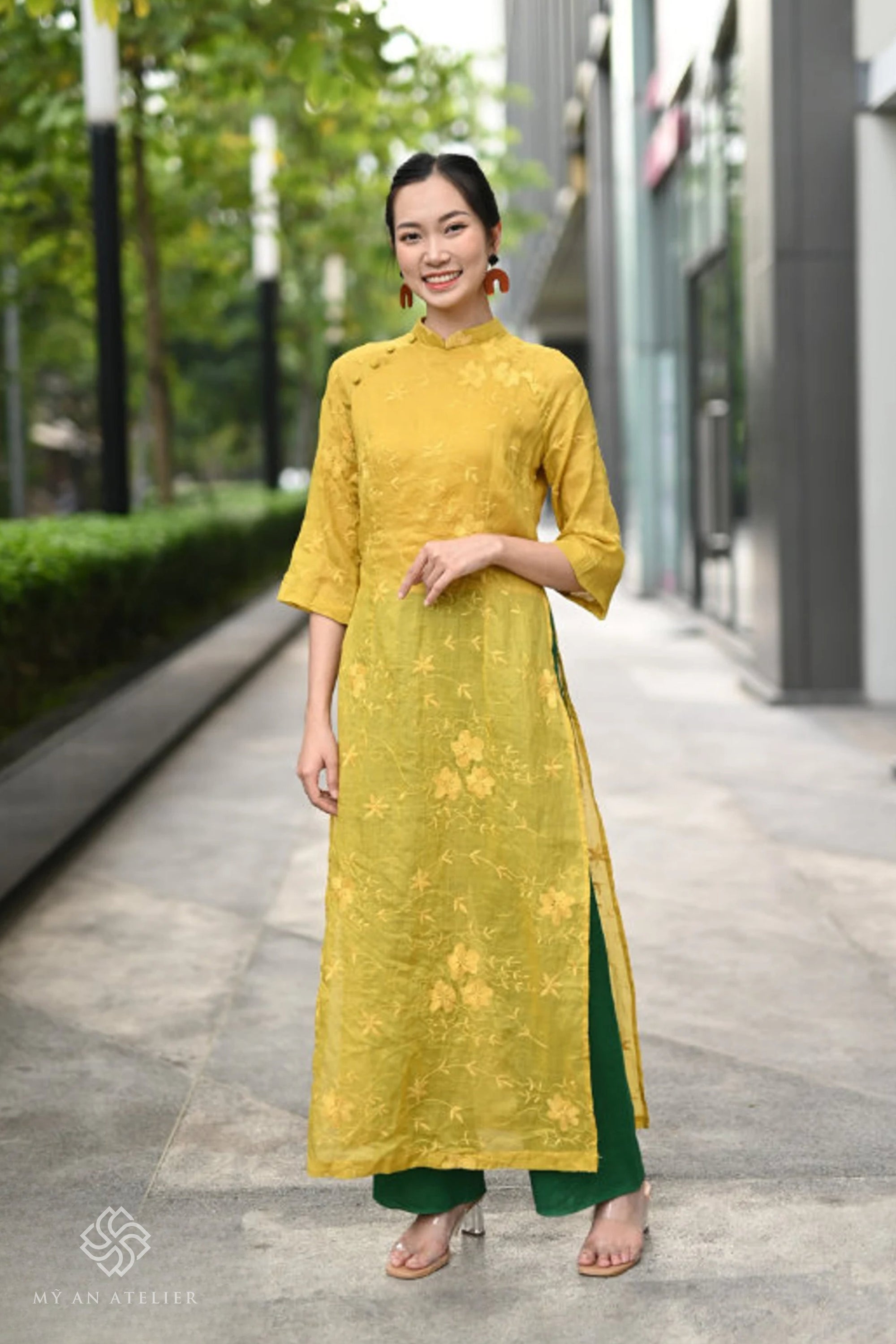 Linen modern ao dai women