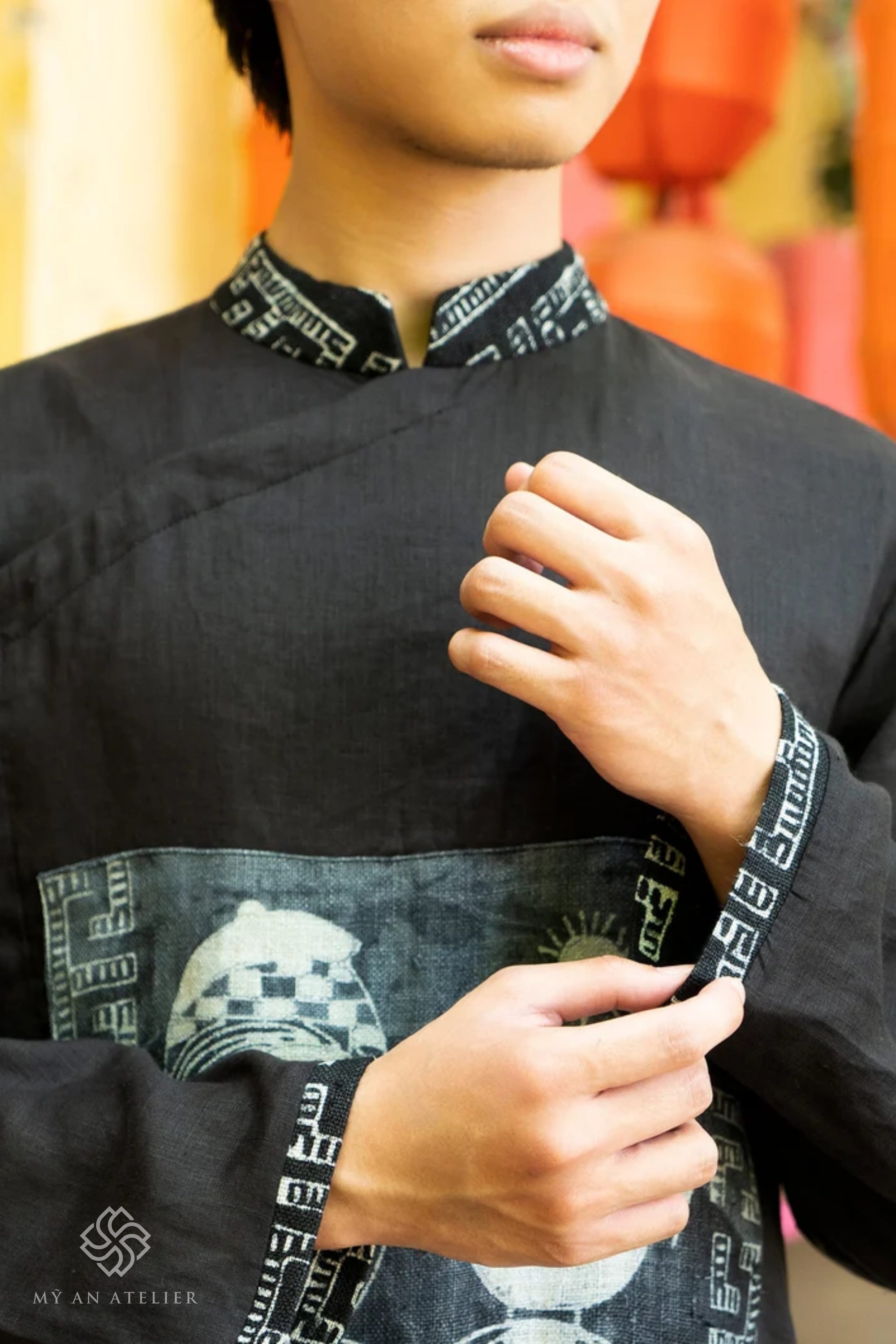 Linen Vietnam men traditional dress
