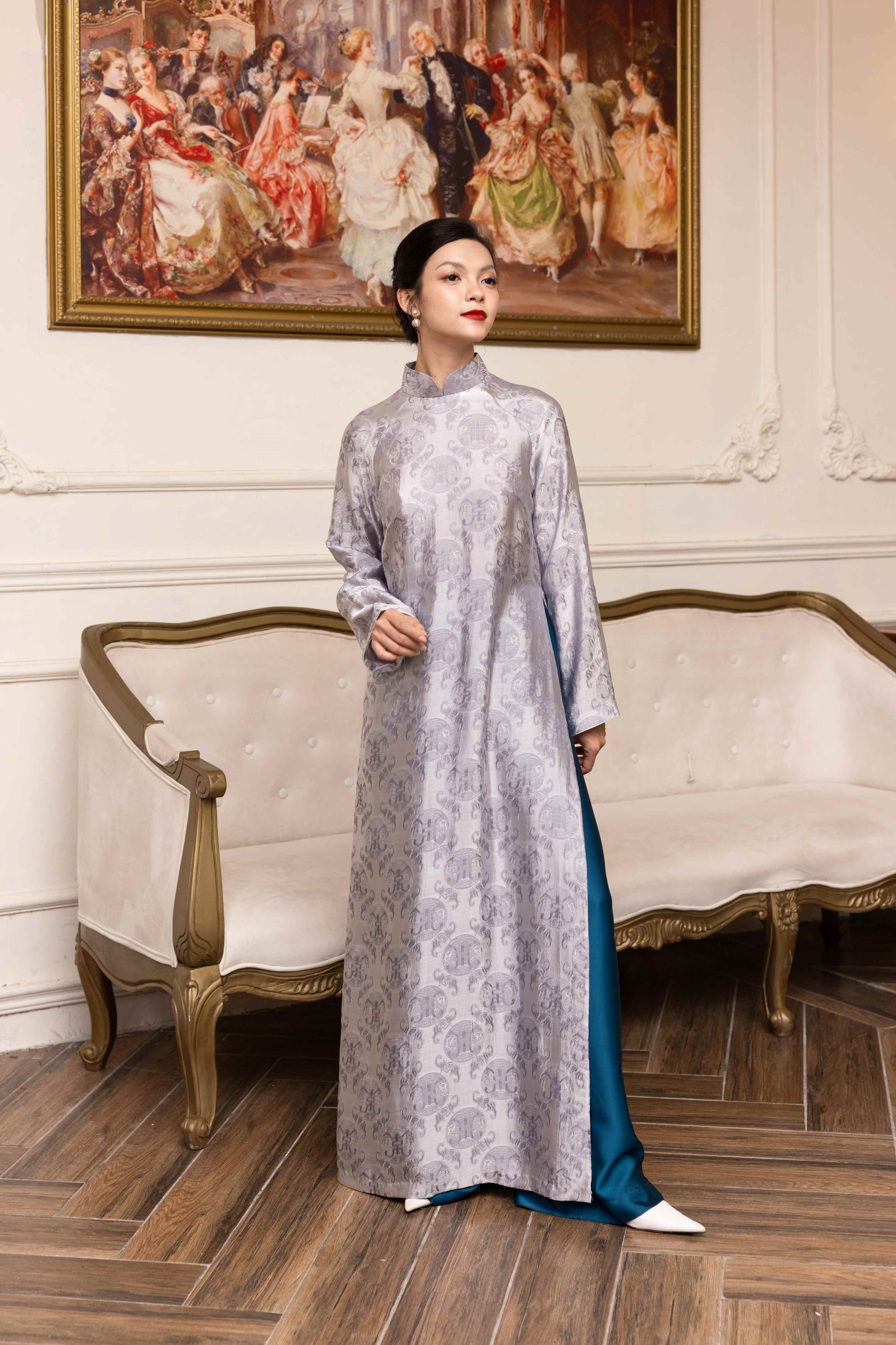 Long dress silk ao dai AS-109 – AO DAI MYAN