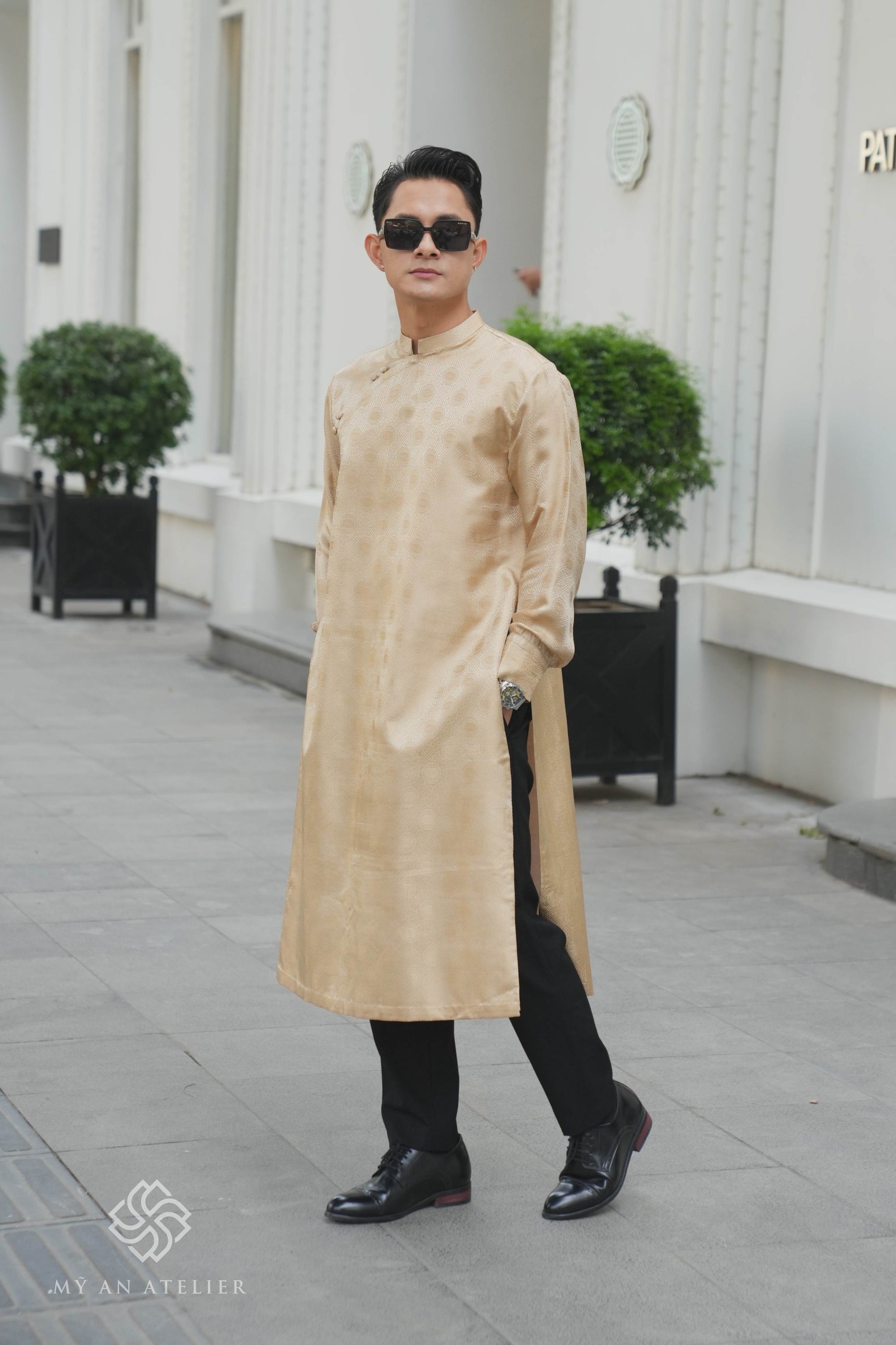 Mulberry silk Vietnam dress for men