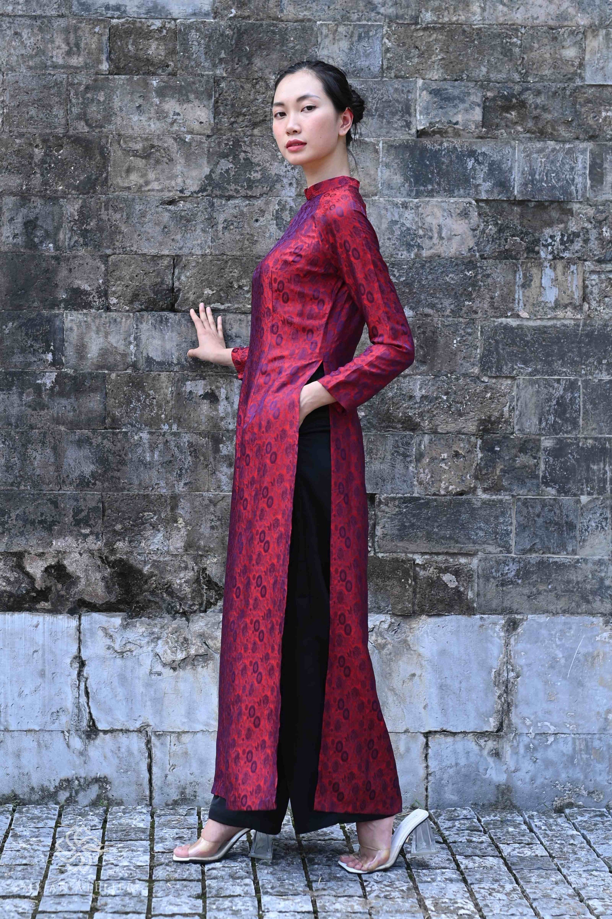 Mulberry silk ao dai custom size