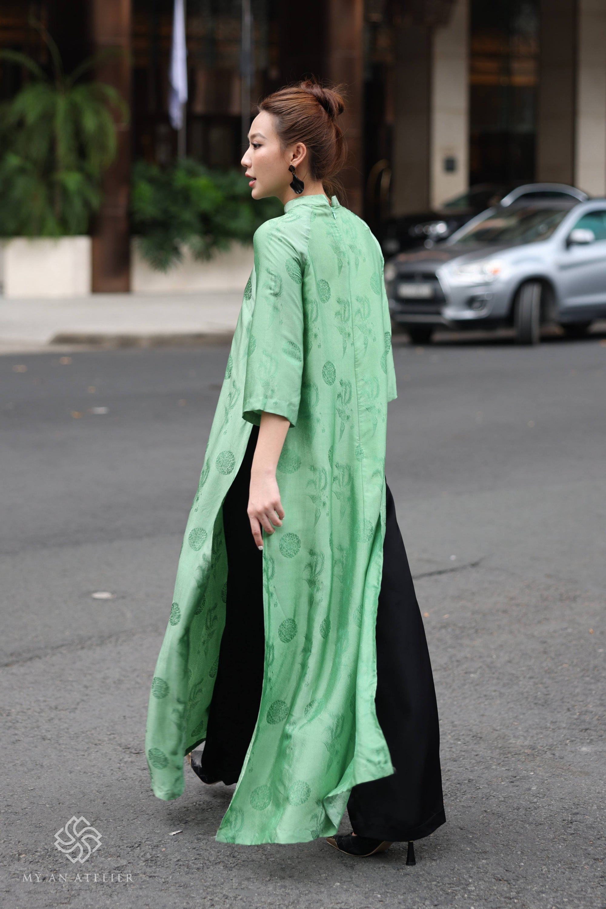 Mulberry silk ao dai plus size