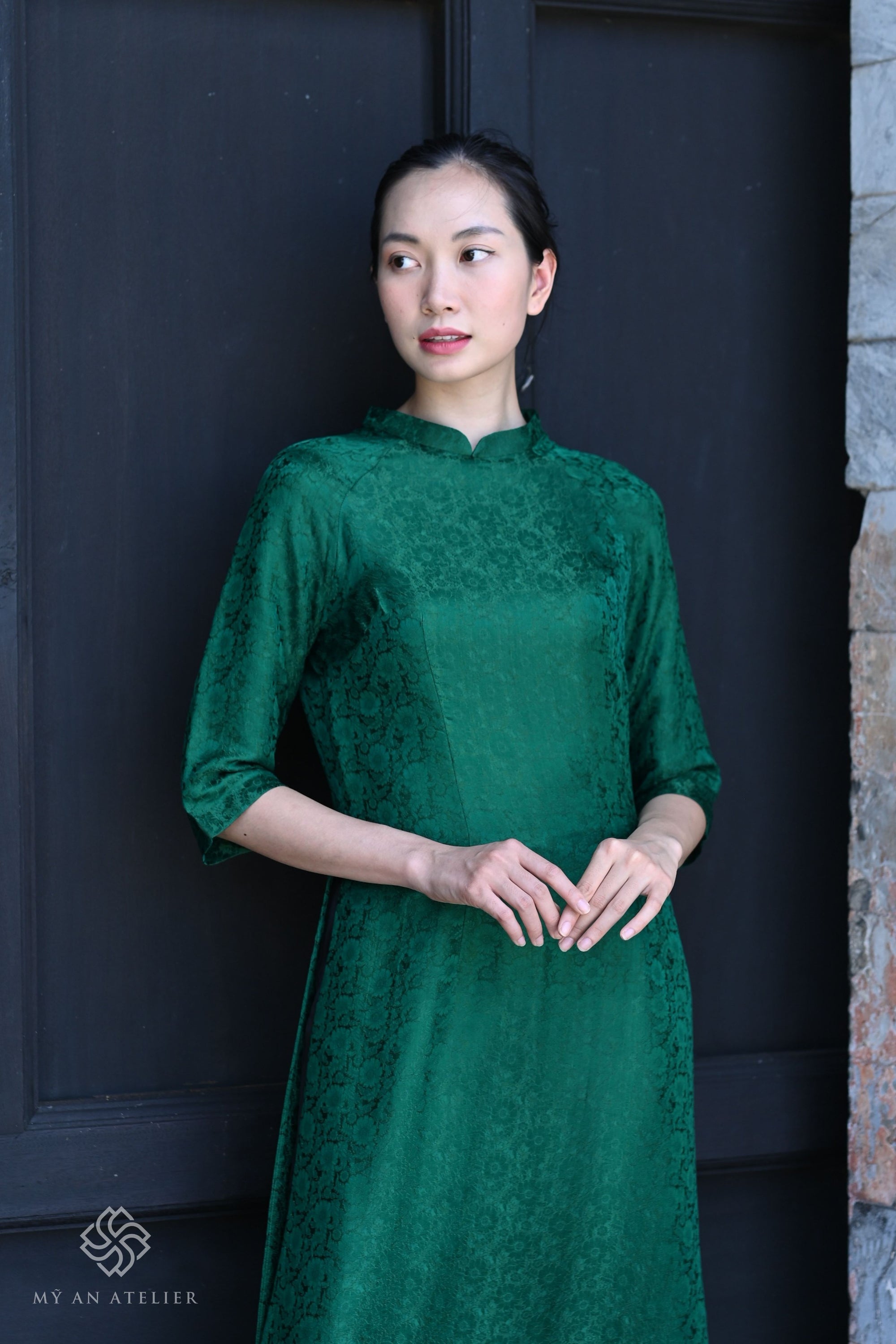 Mulberry silk custom Vietnamese dress