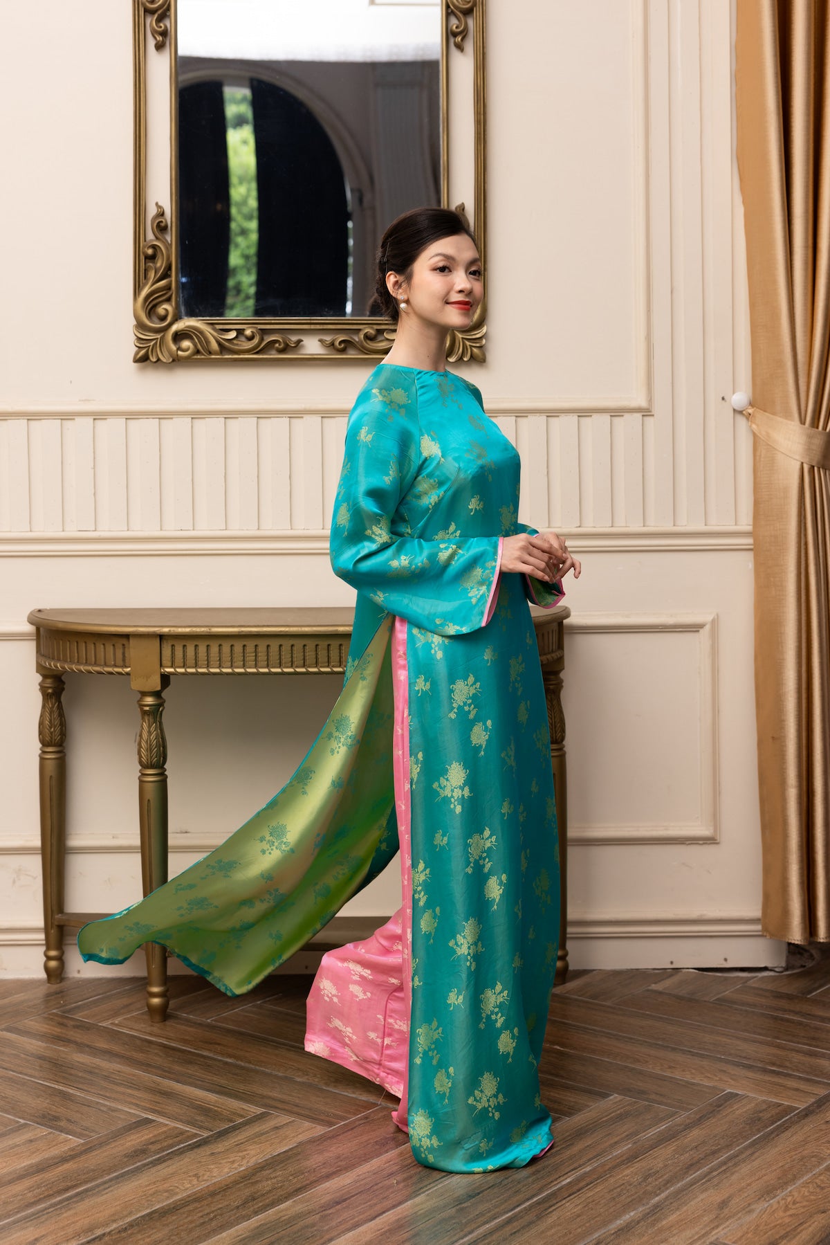 mulberry silk long sleeve ao dai