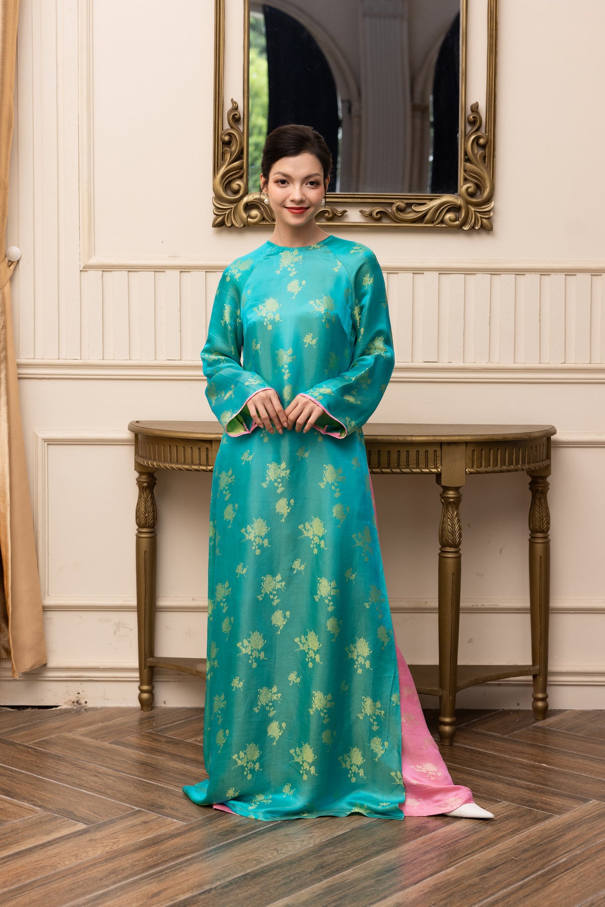 mulberry silk long sleeve ao dai