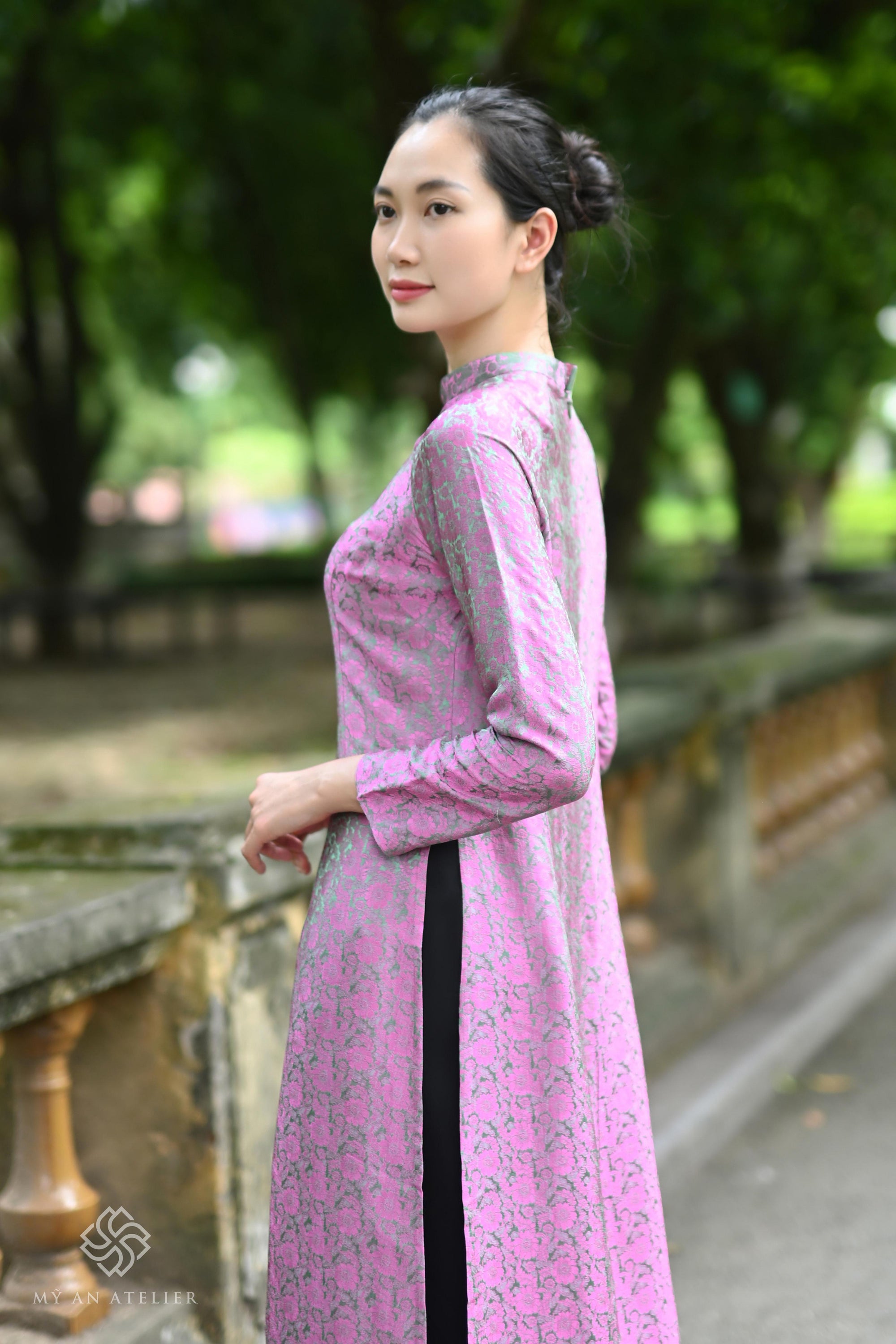 Mulberry silk long traditional dress