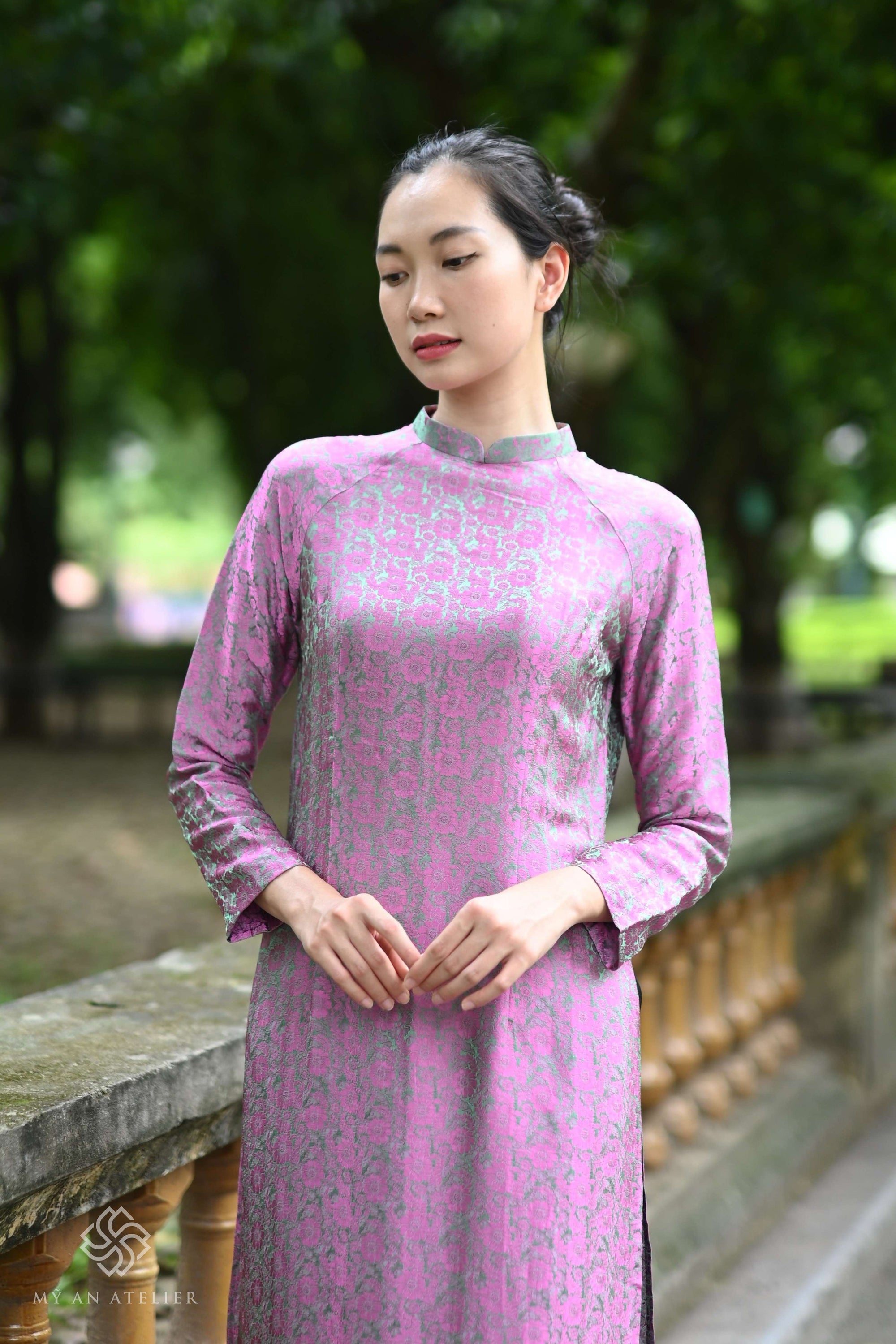 Mulberry silk long traditional dress