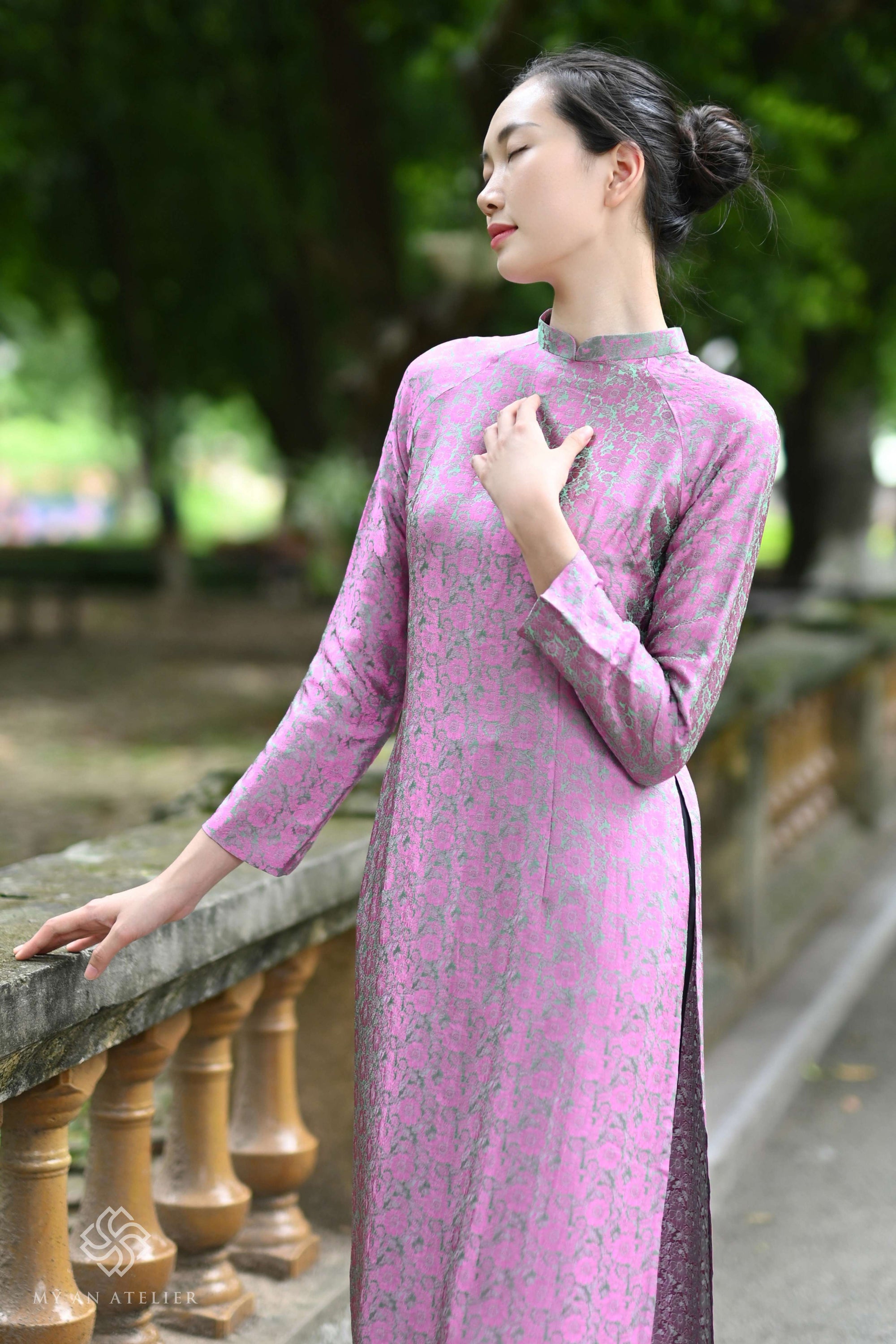 Mulberry silk long traditional dress
