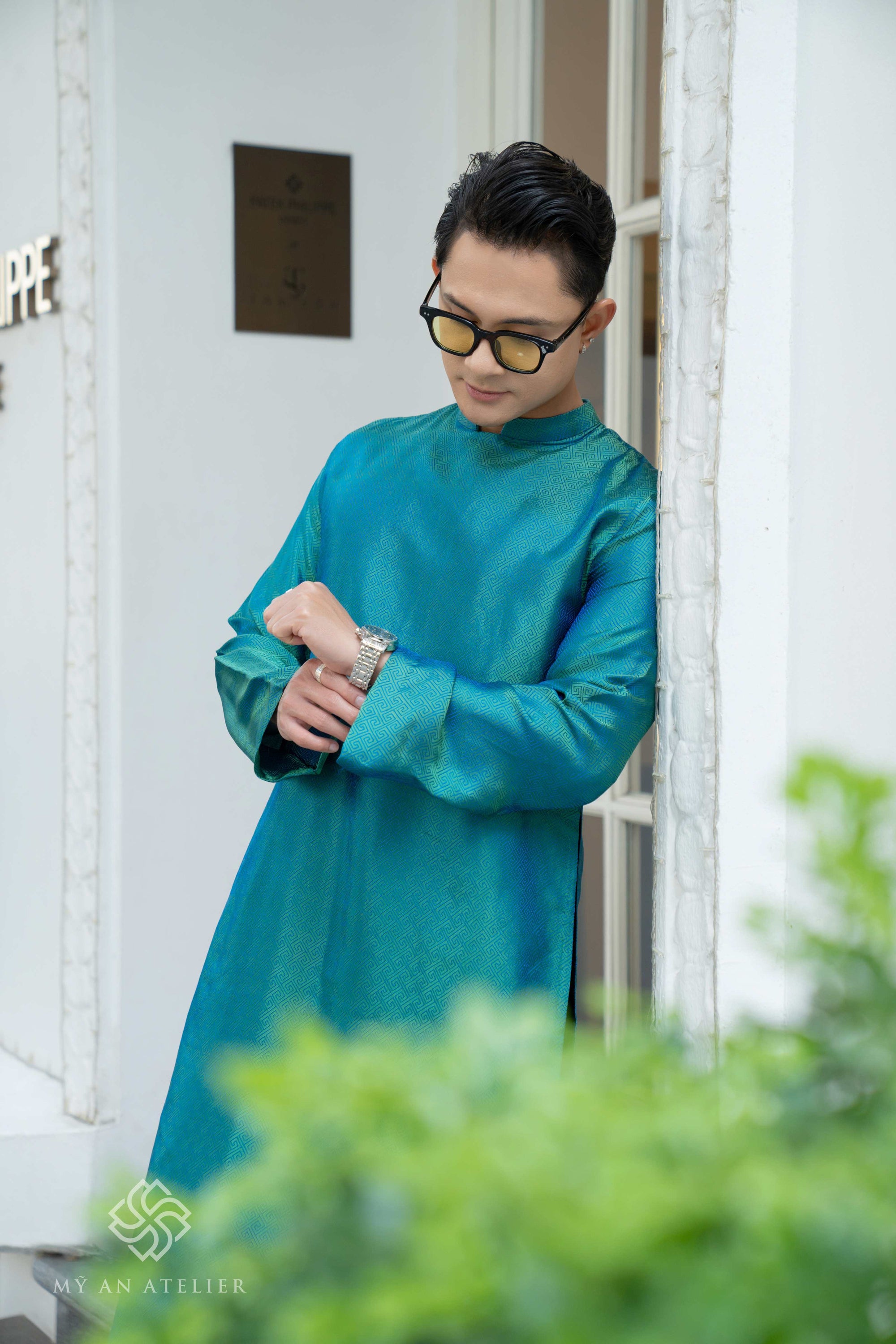 Mulberry silk tunic for men