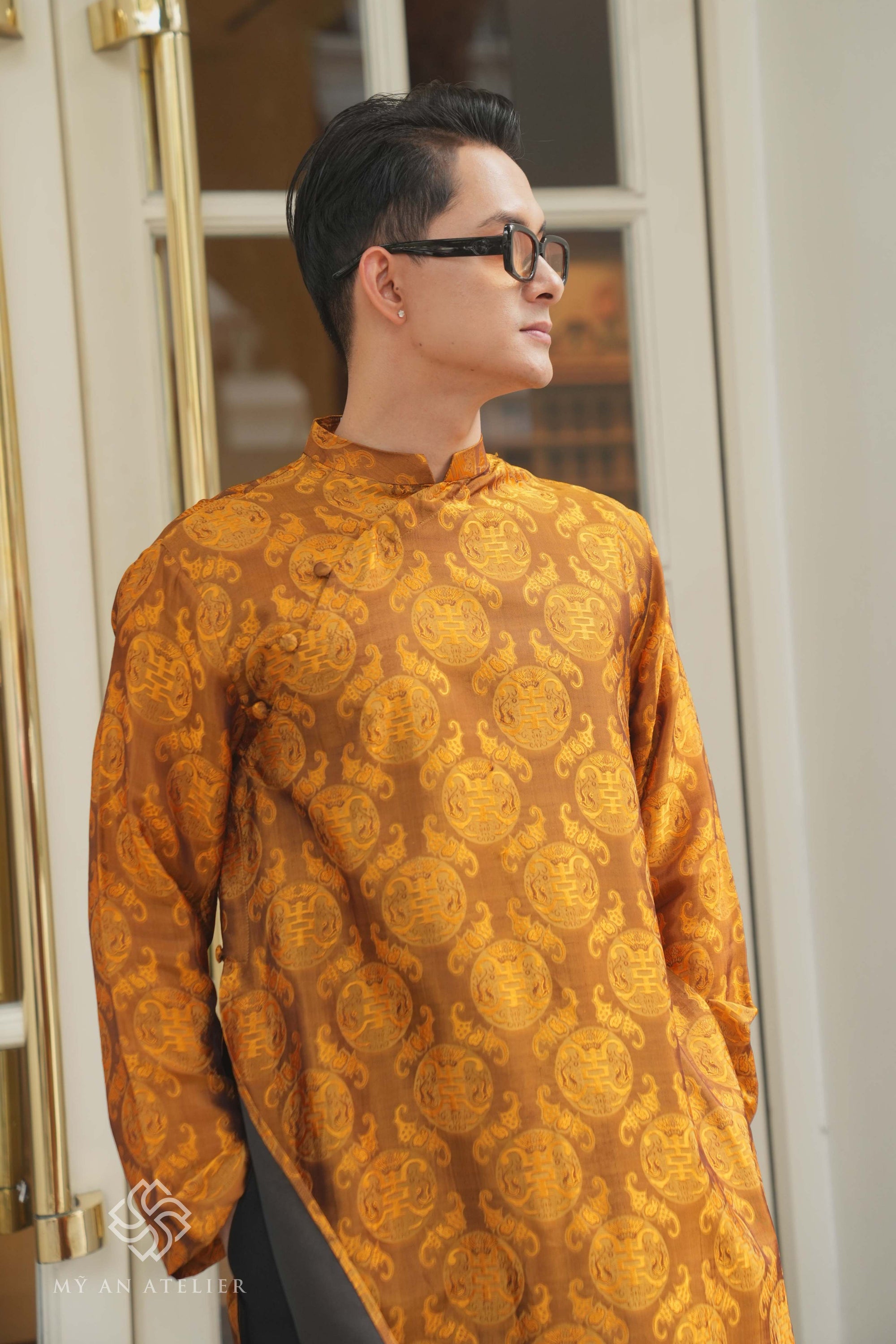 Mulberry silk tunic male