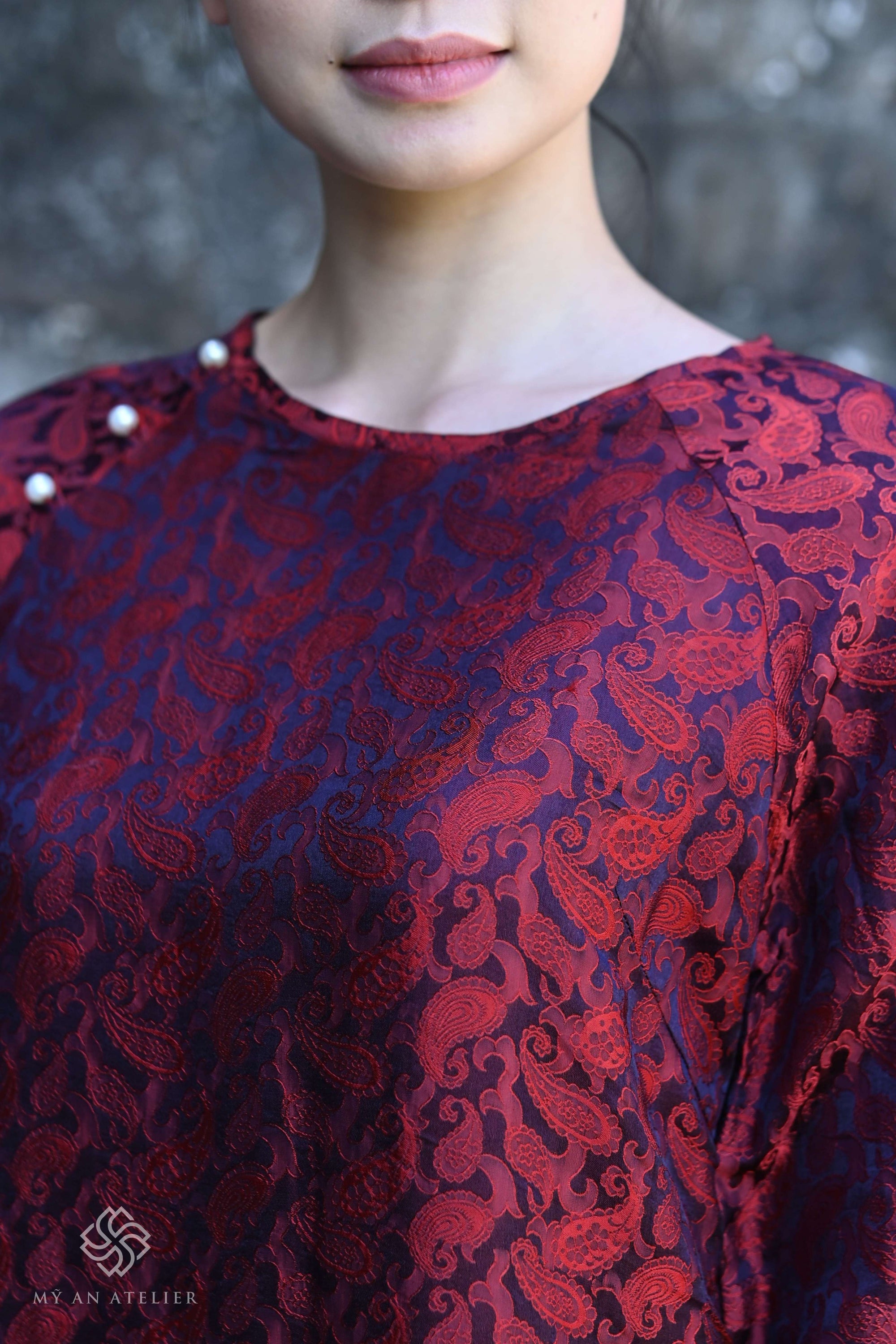 Mulberry silk Vietnamese modern ao dai