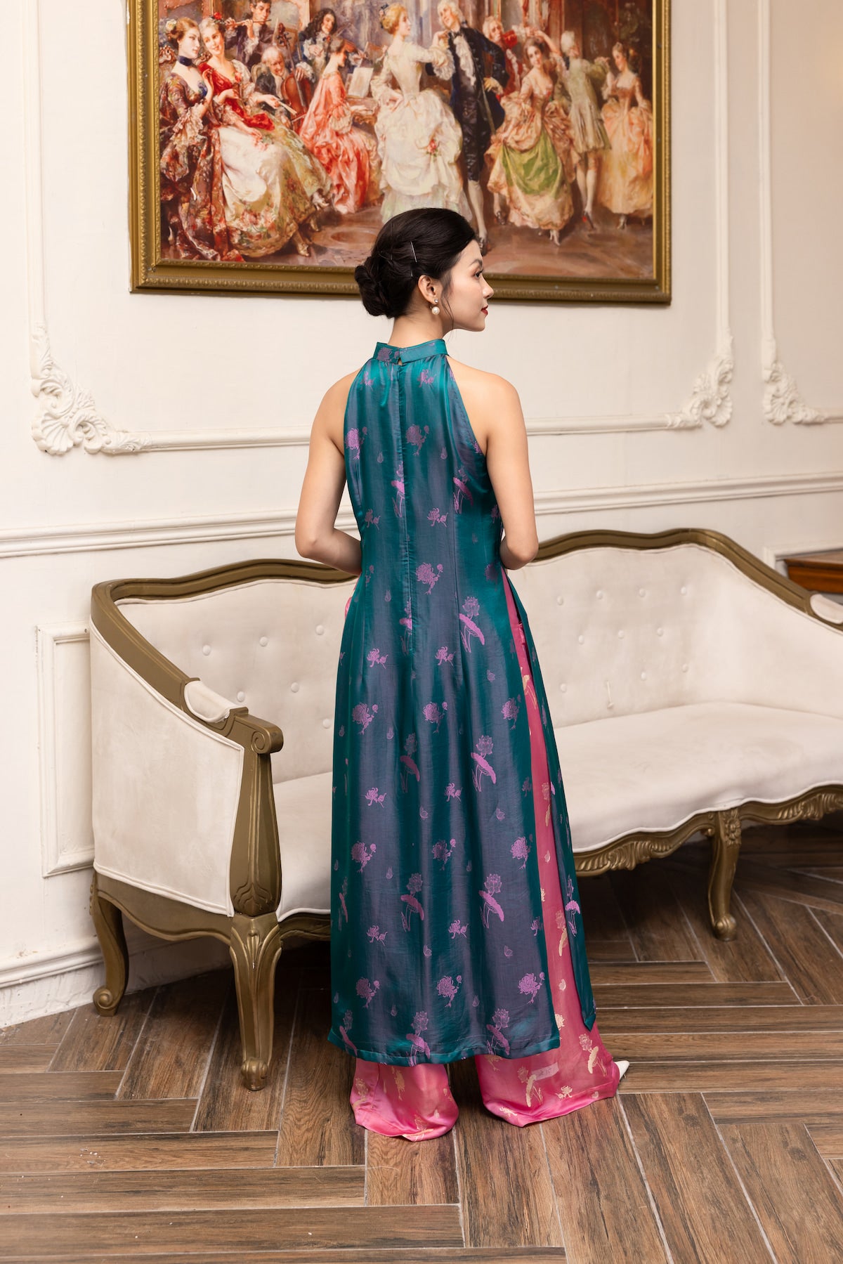 Silk ao dai women with pants