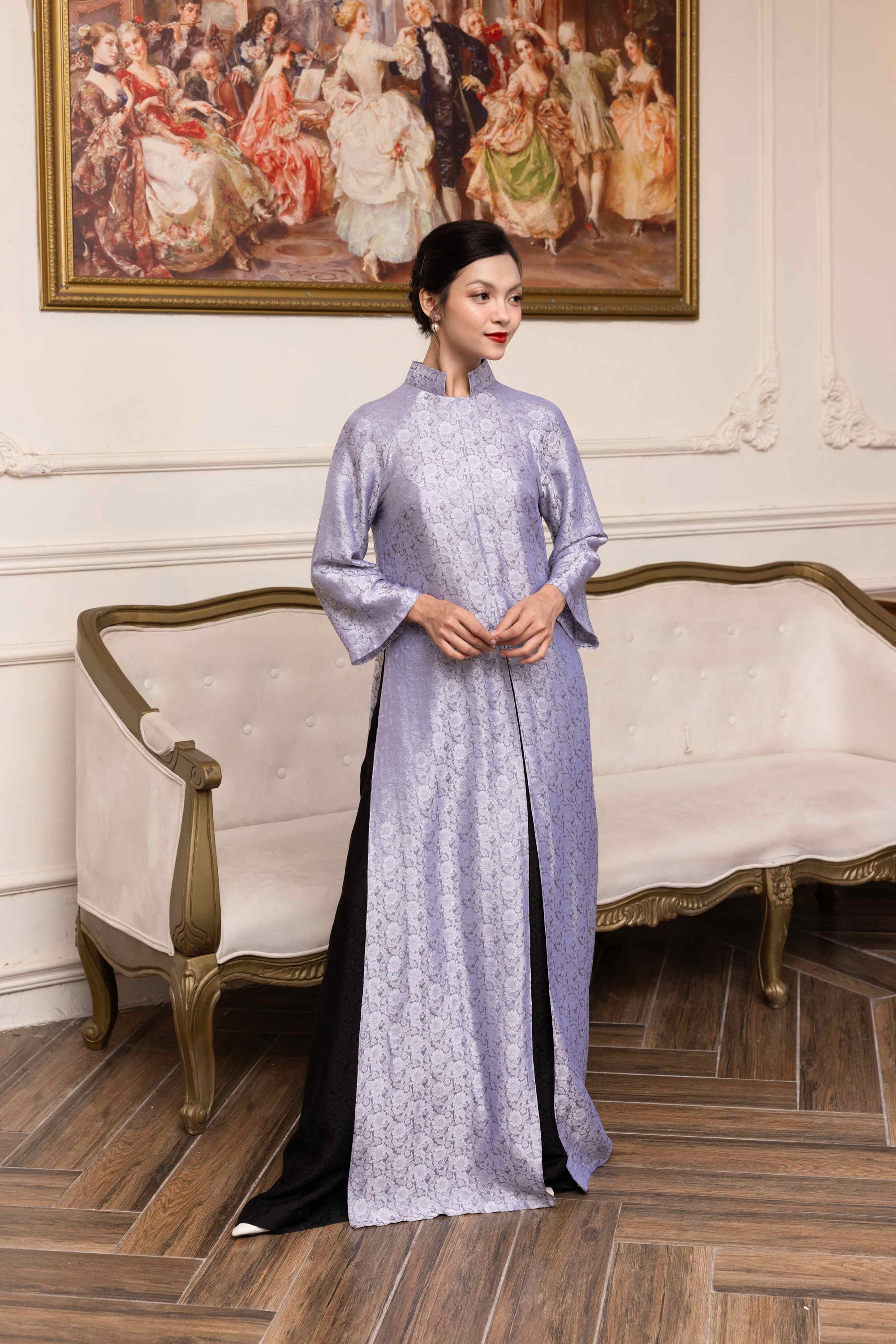Silk Vietnamese dress with pants