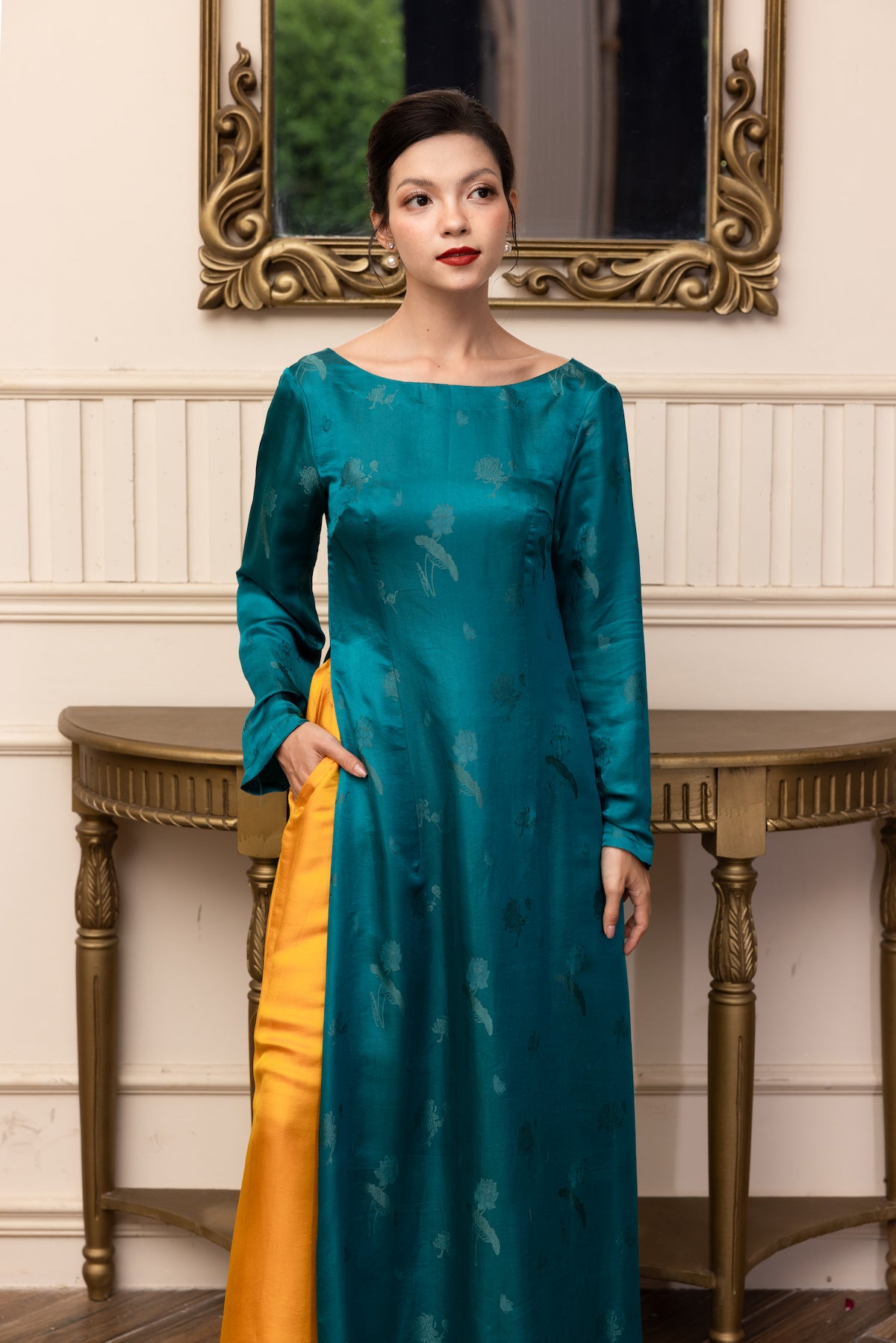silk vietnamese wedding guest dress