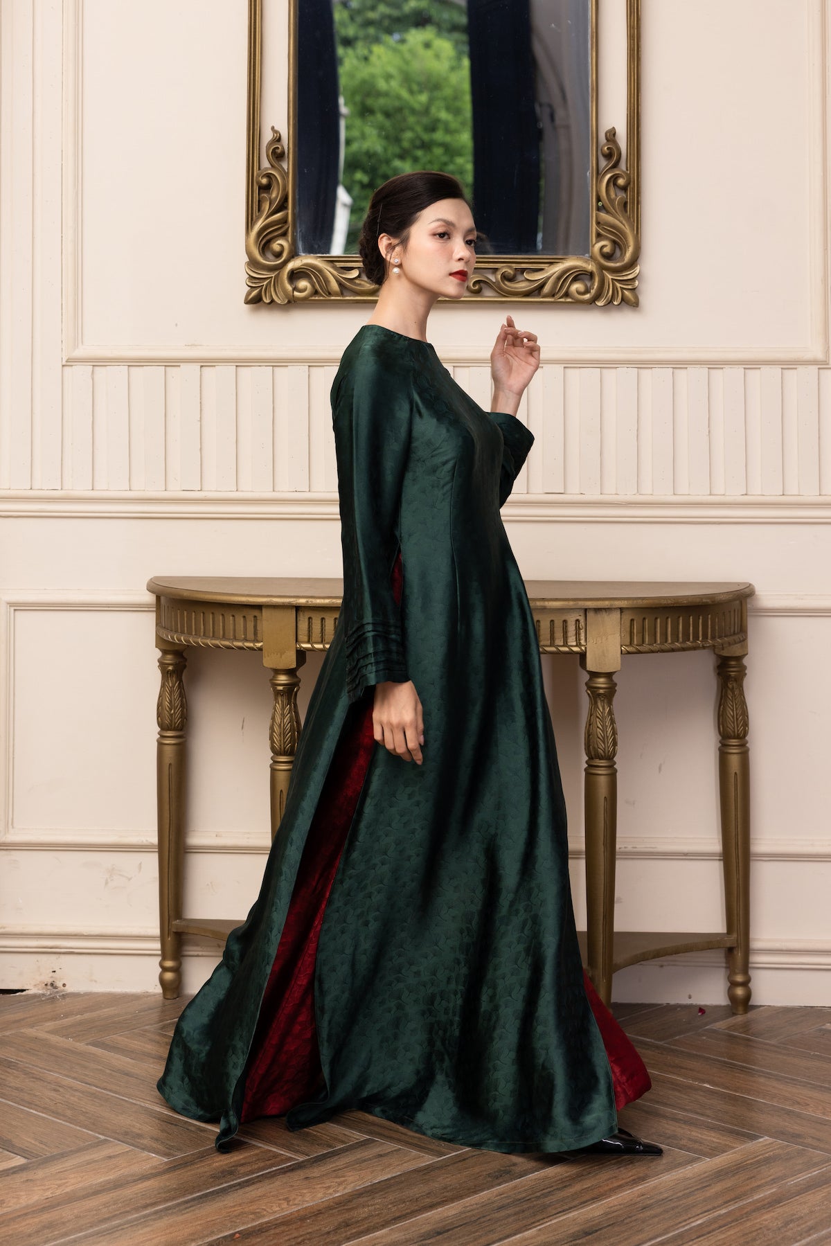 Traditional silk ao dai dress