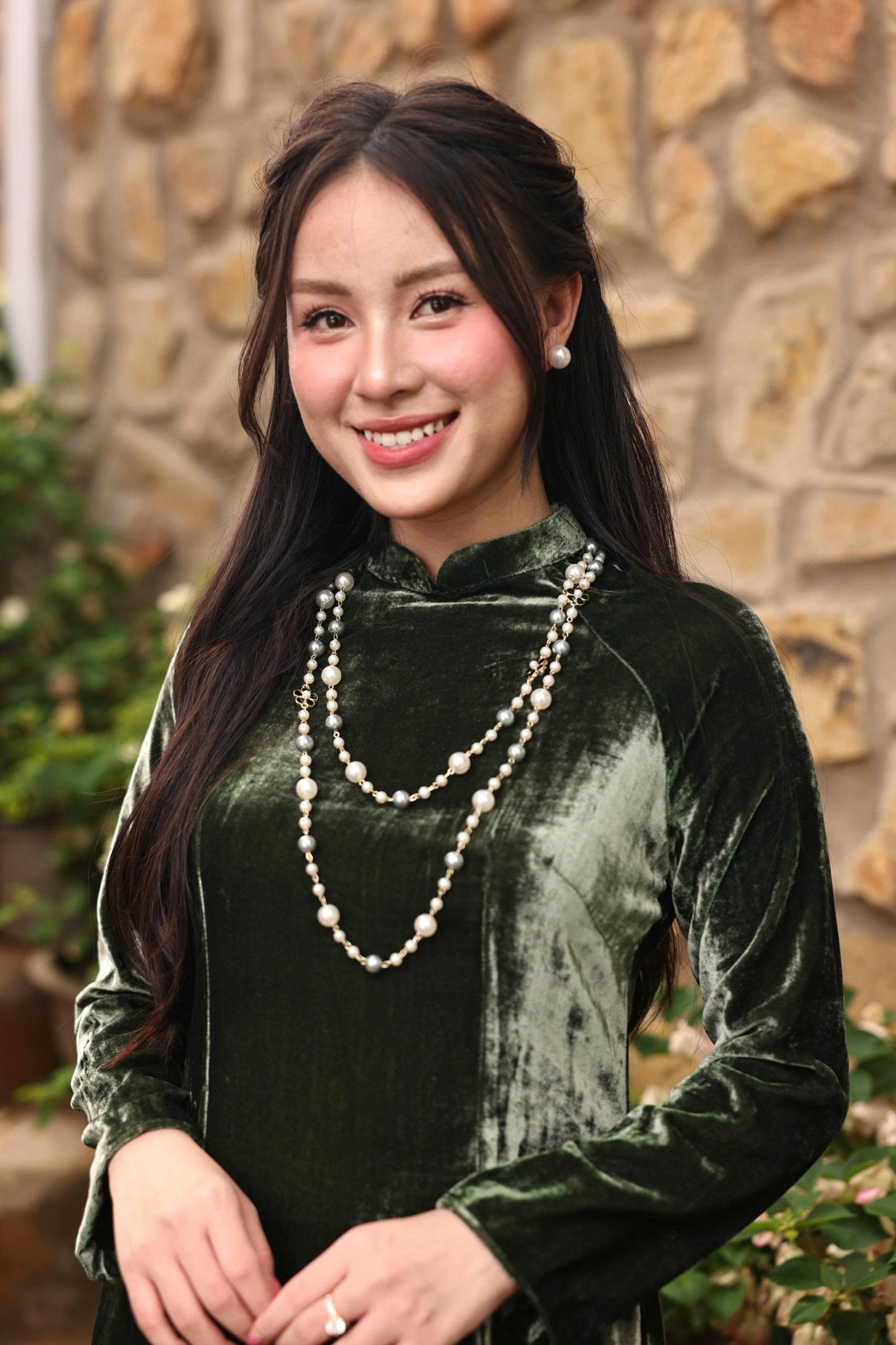 Velvet Vietnam women's dress
