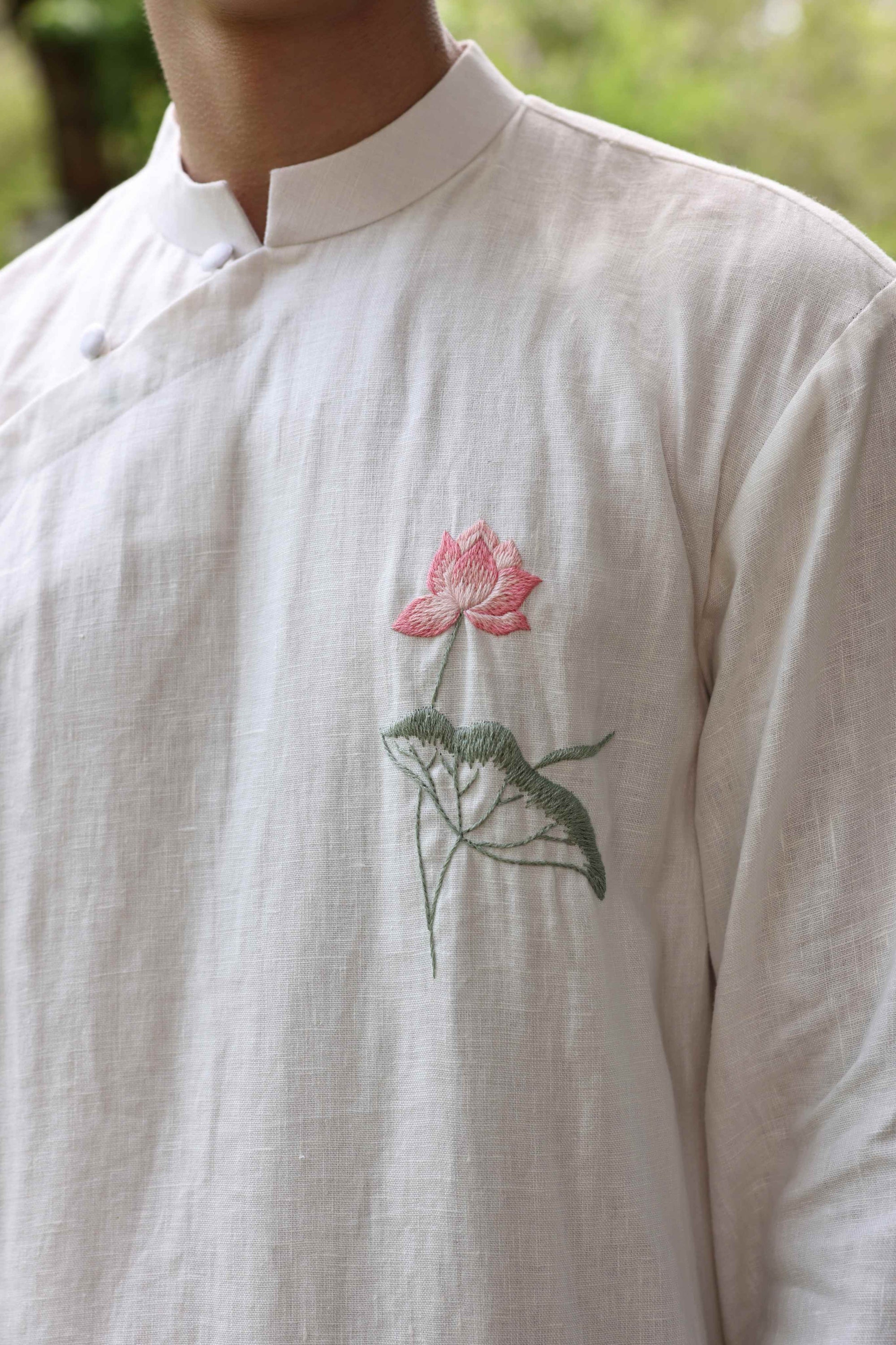 Vietnamese linen groom tunic