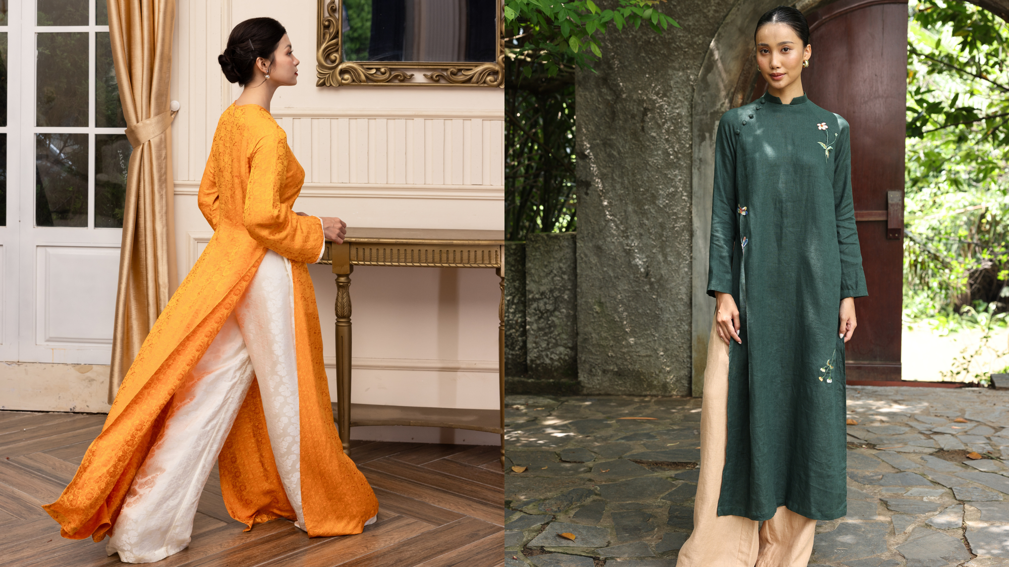 Linen vs. silk ao dai