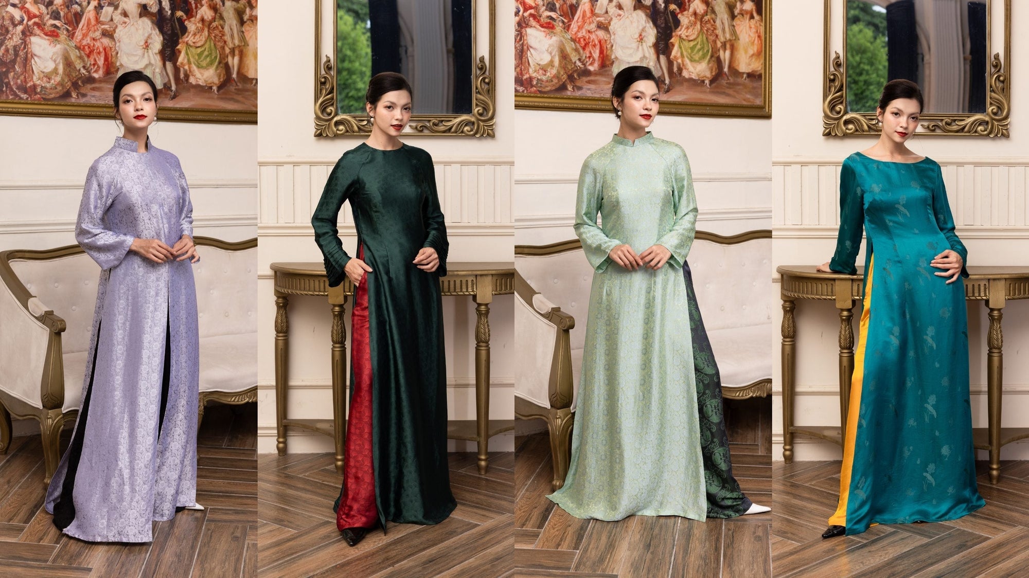 5 elegant silk ao dai for guests
