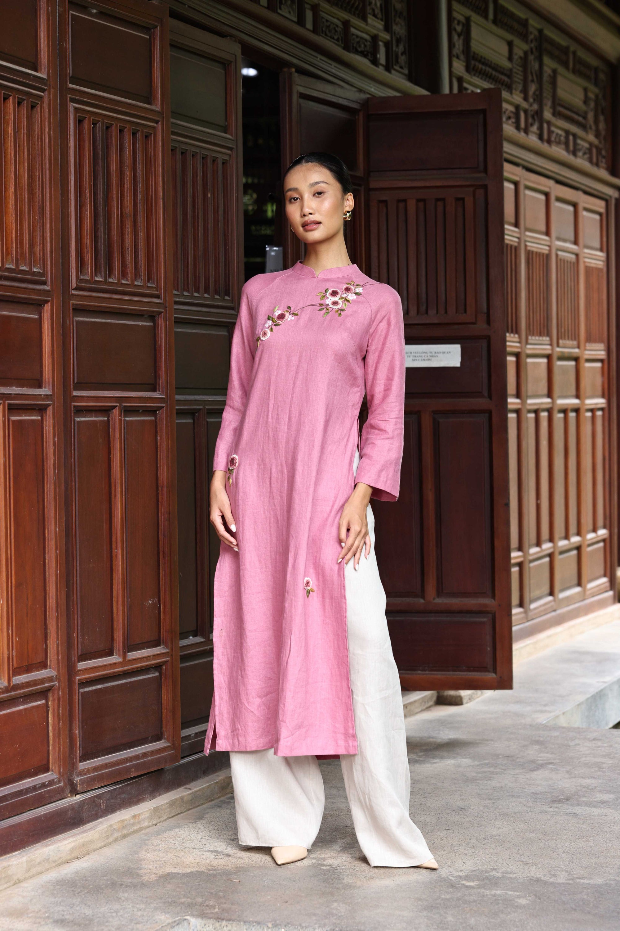 custom embroidered traditional Vietnamese dress