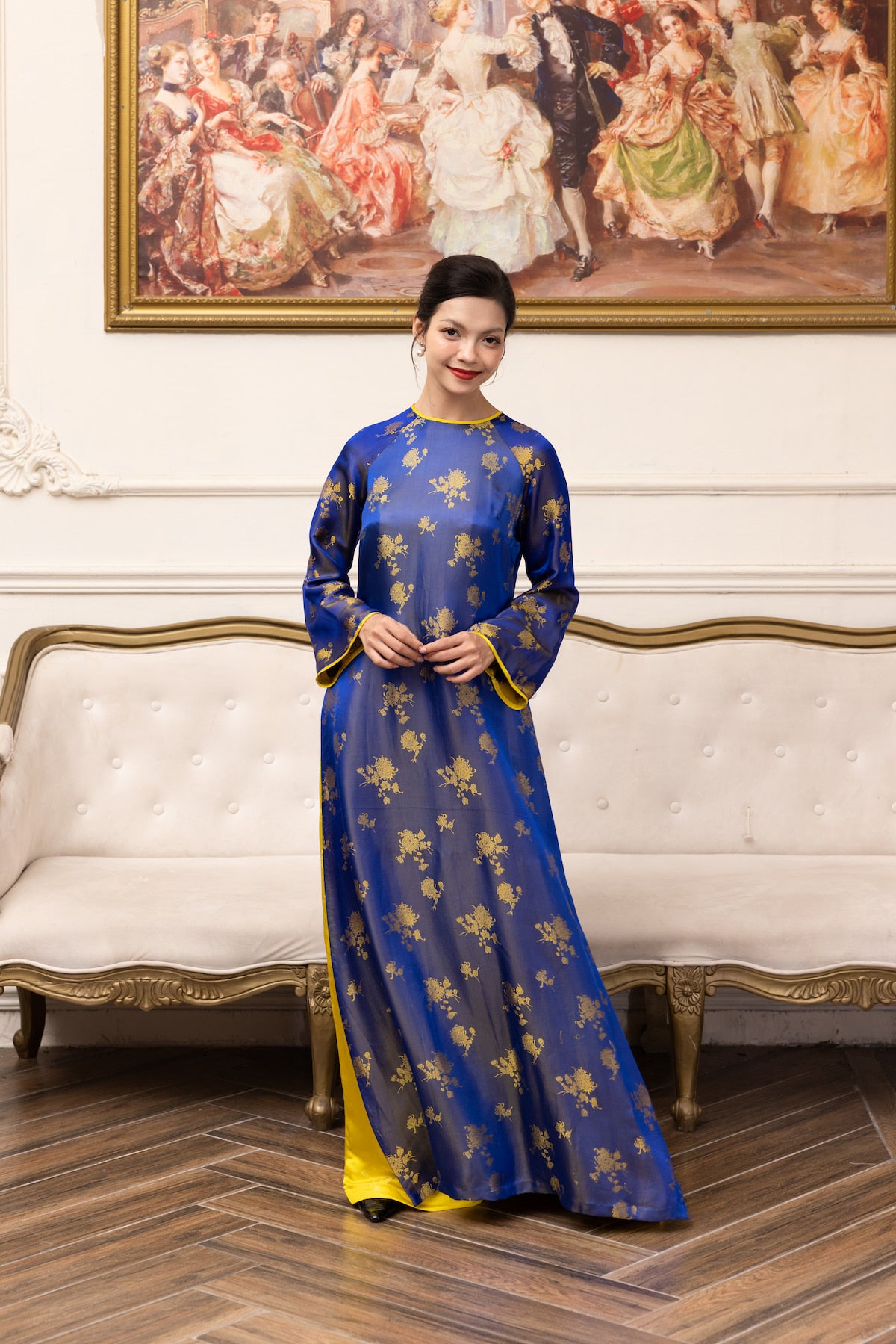 formal Vietnamese silk tunic