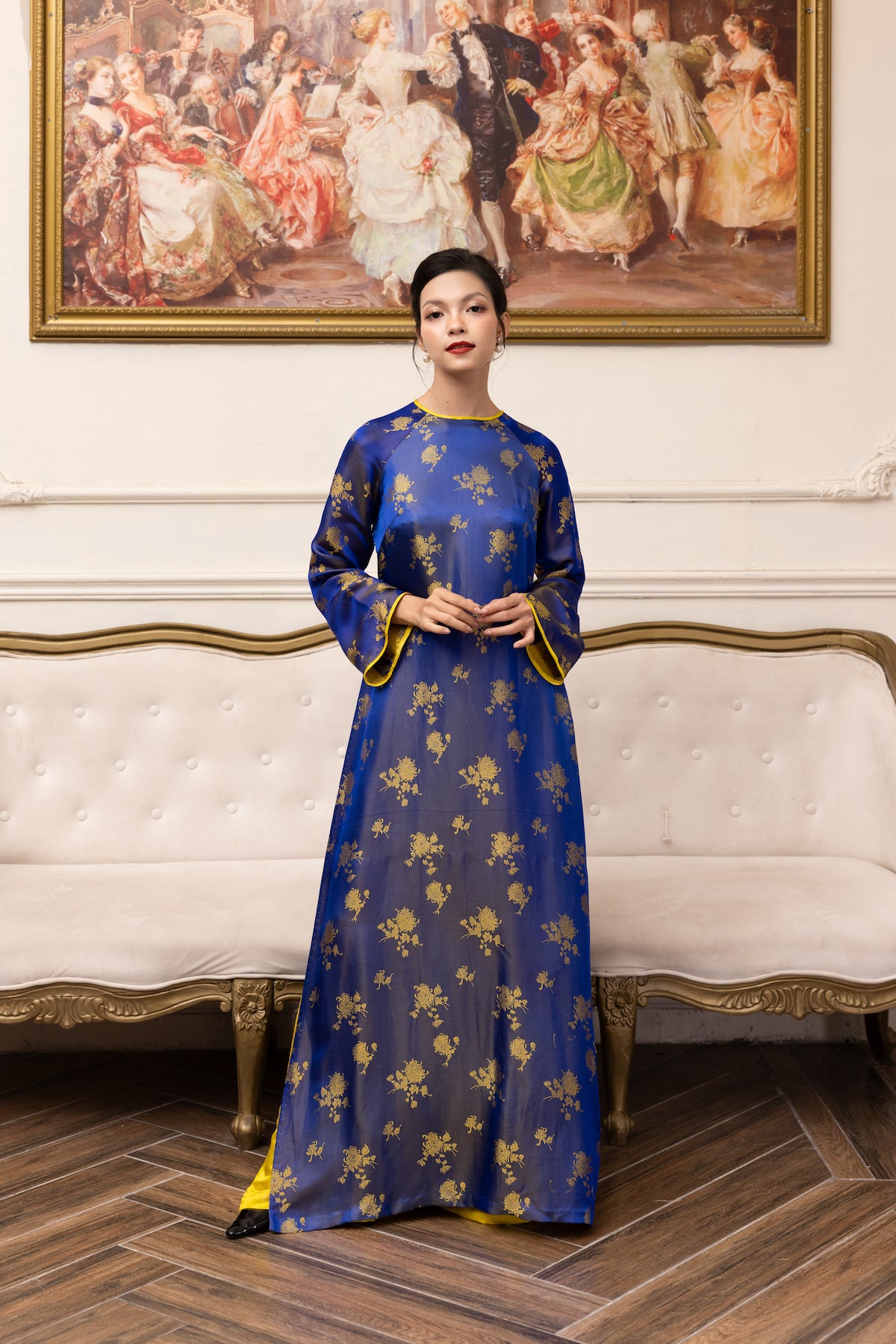 formal Vietnamese silk tunic