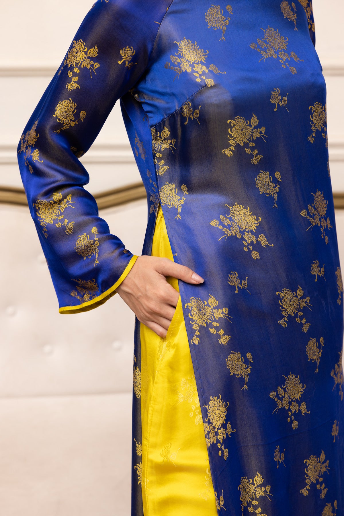 formal Vietnamese silk tunic