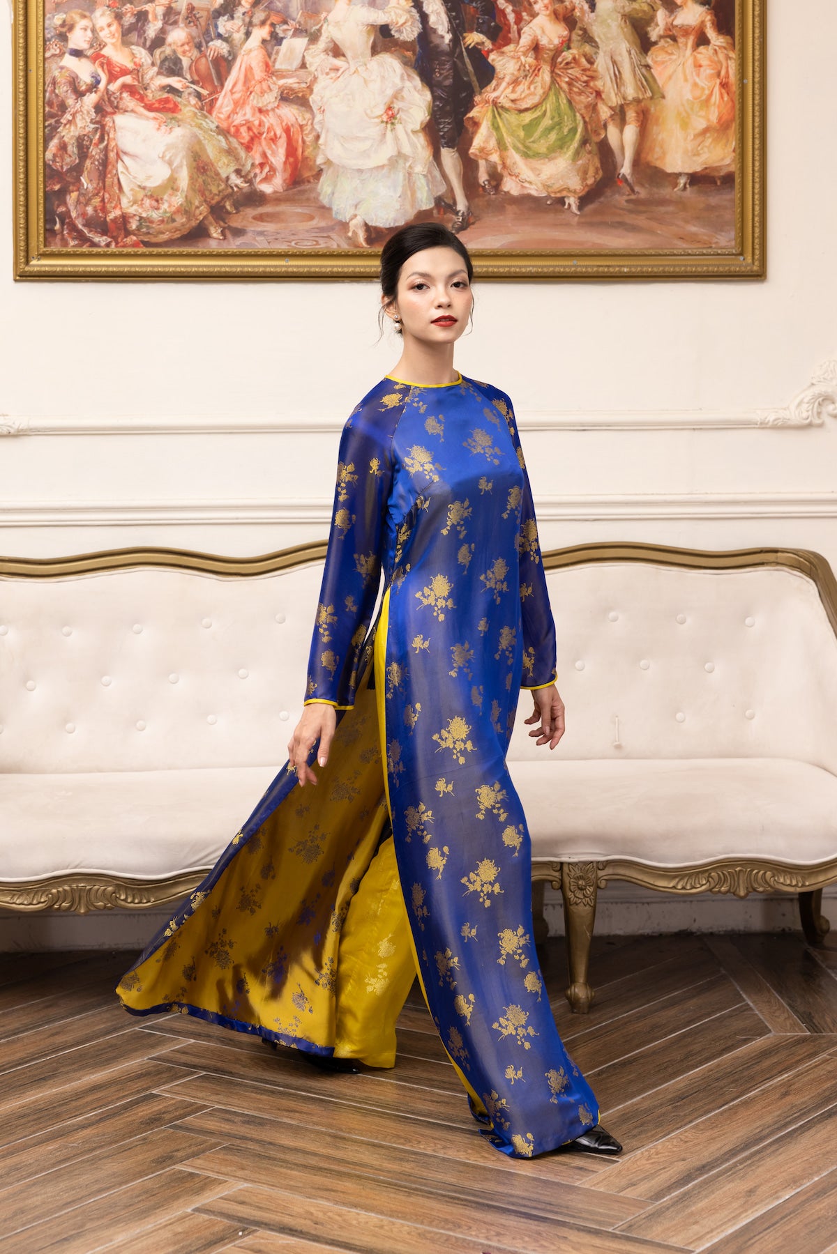 formal Vietnamese silk tunic