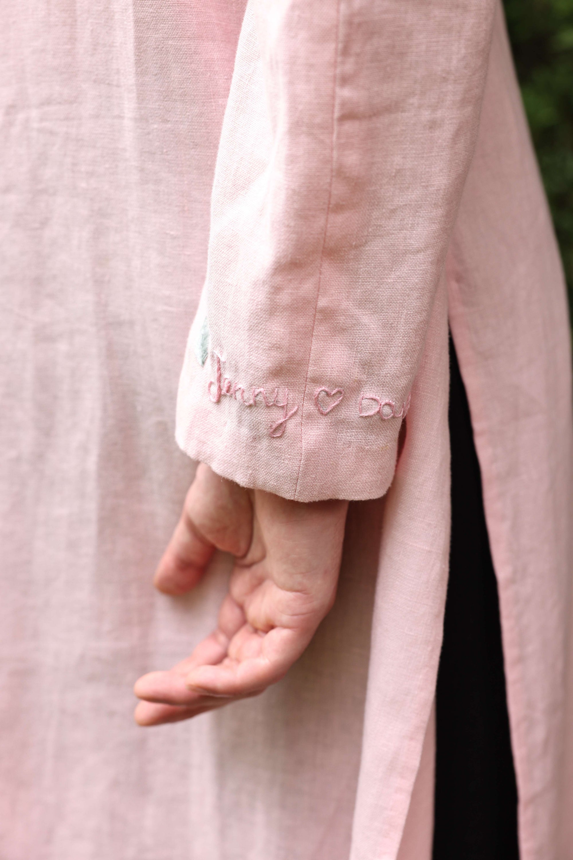 Hand-embroidered ao dai couple set