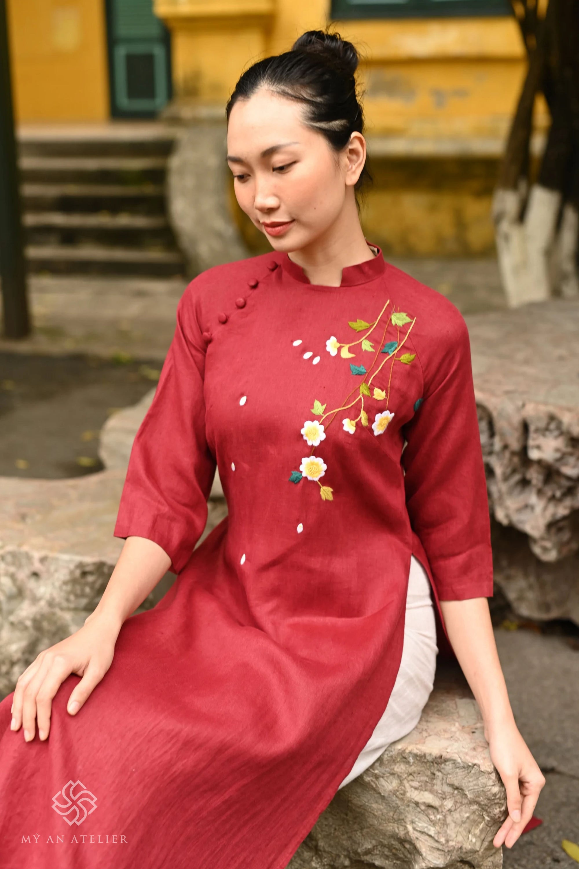 Linen custom dress Vietnam