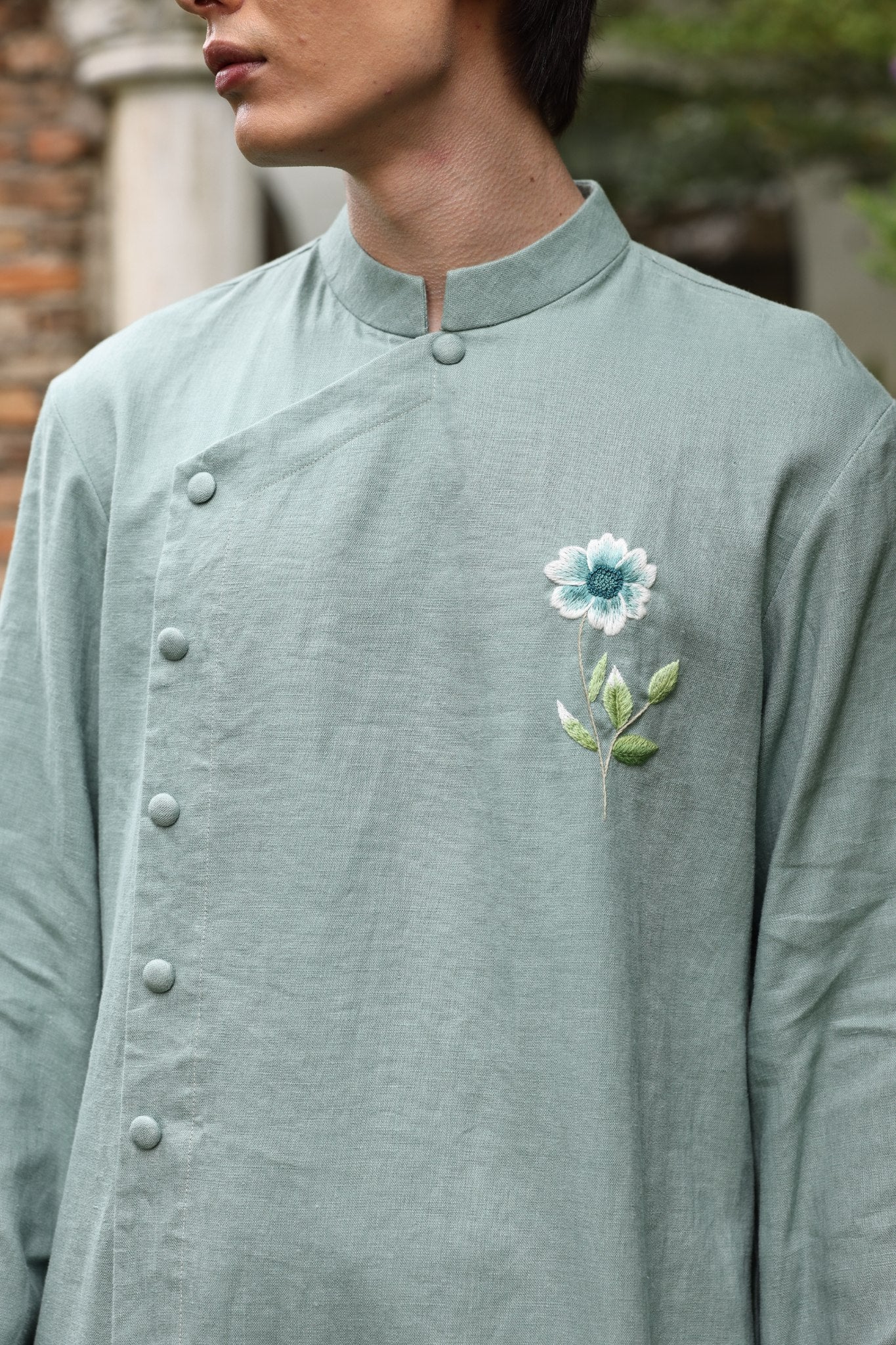 Hand-embroidered men’s ao dai