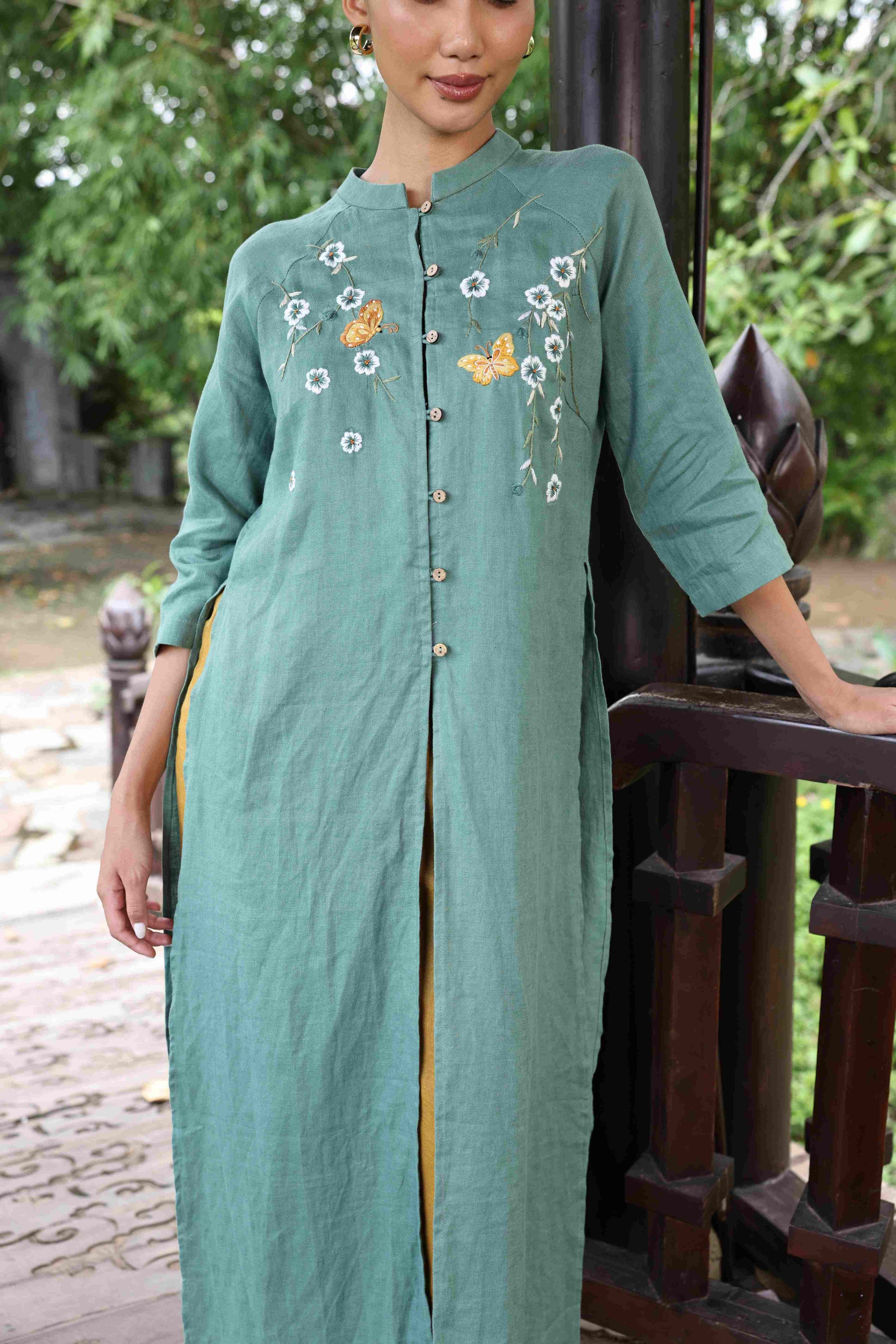hand-embroidered modern ao dai