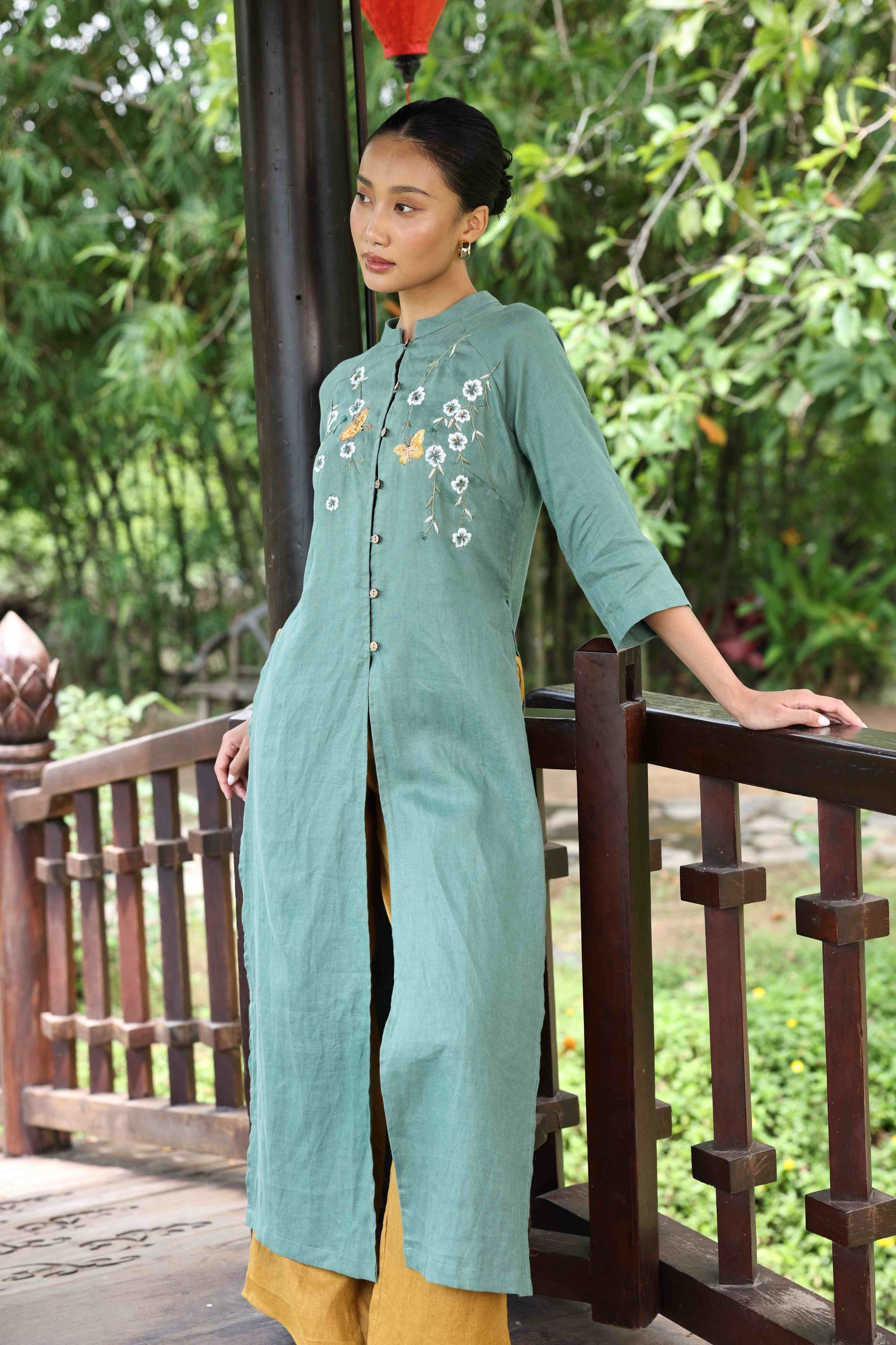 hand-embroidered modern ao dai