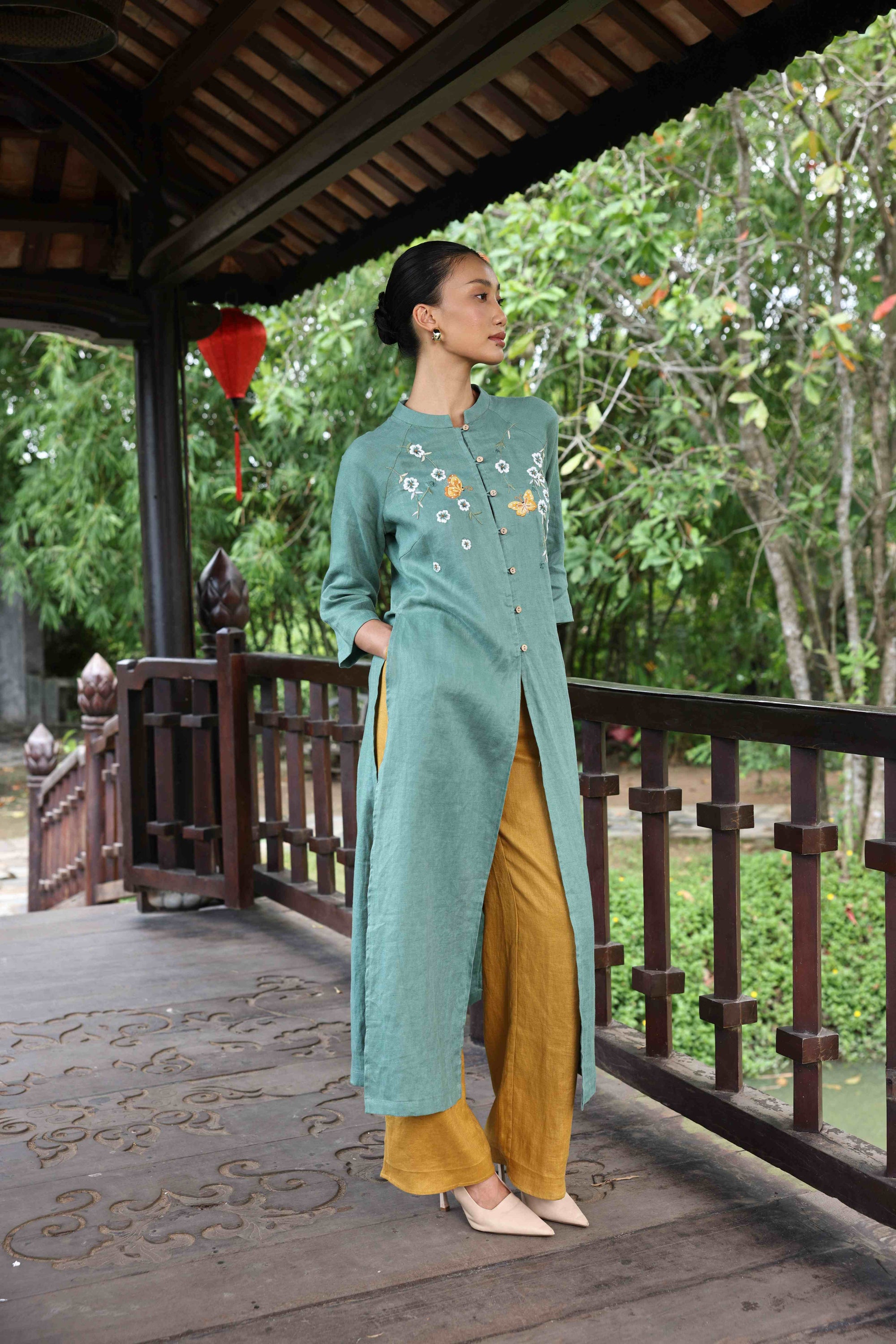 hand-embroidered modern ao dai